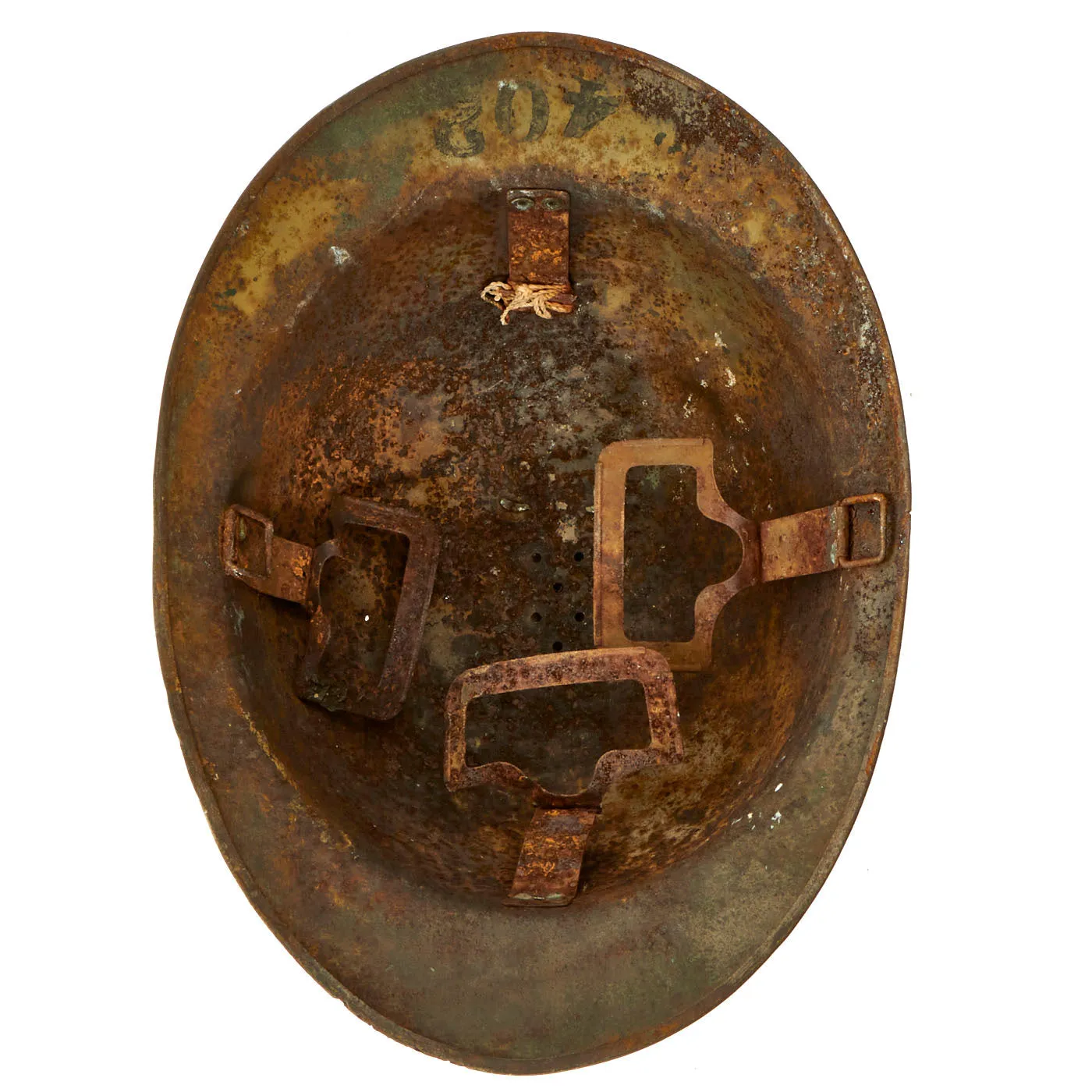 Original Mexican WWII French made M26 Adrian Helmet Shell with Infantry Badge