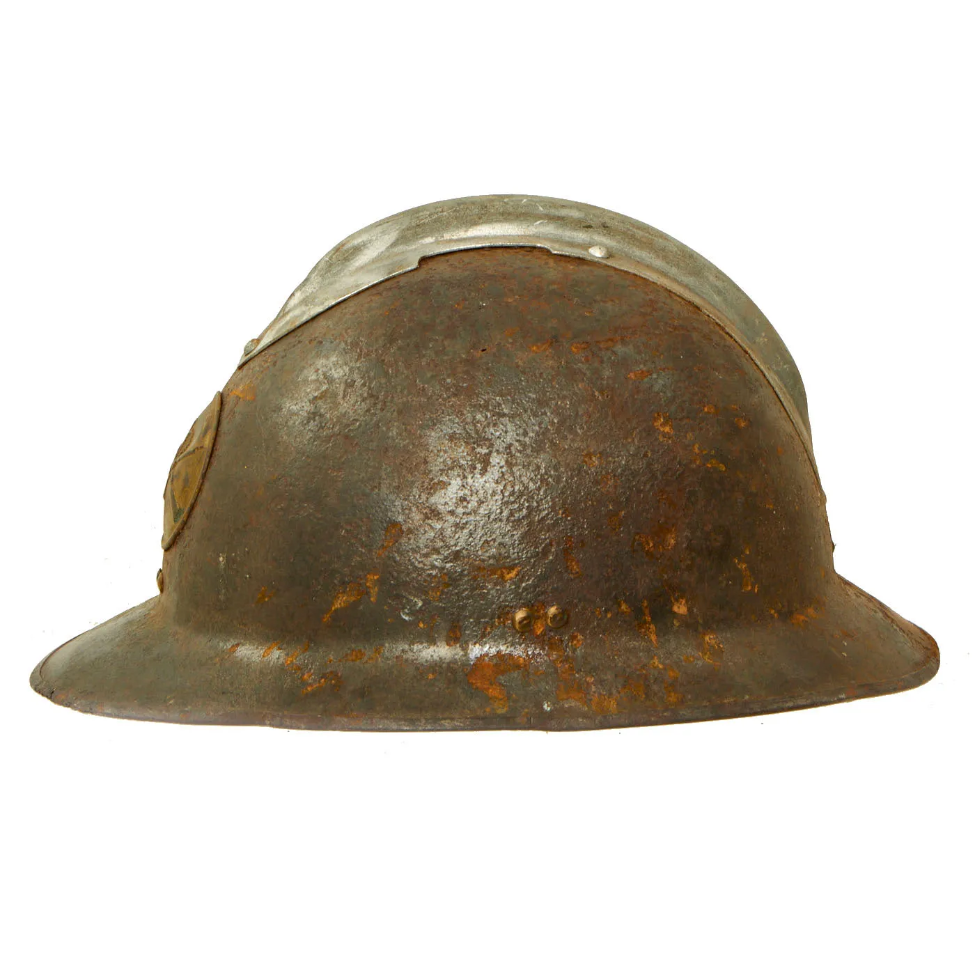 Original Mexican WWII French made M26 Adrian Helmet Shell with Infantry Badge