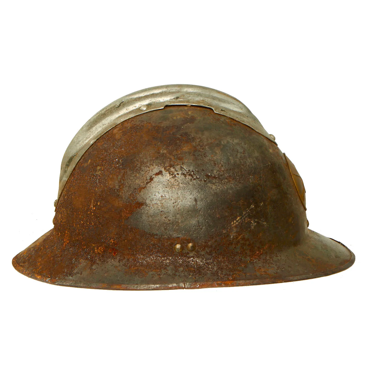 Original Mexican WWII French made M26 Adrian Helmet Shell with Infantry Badge