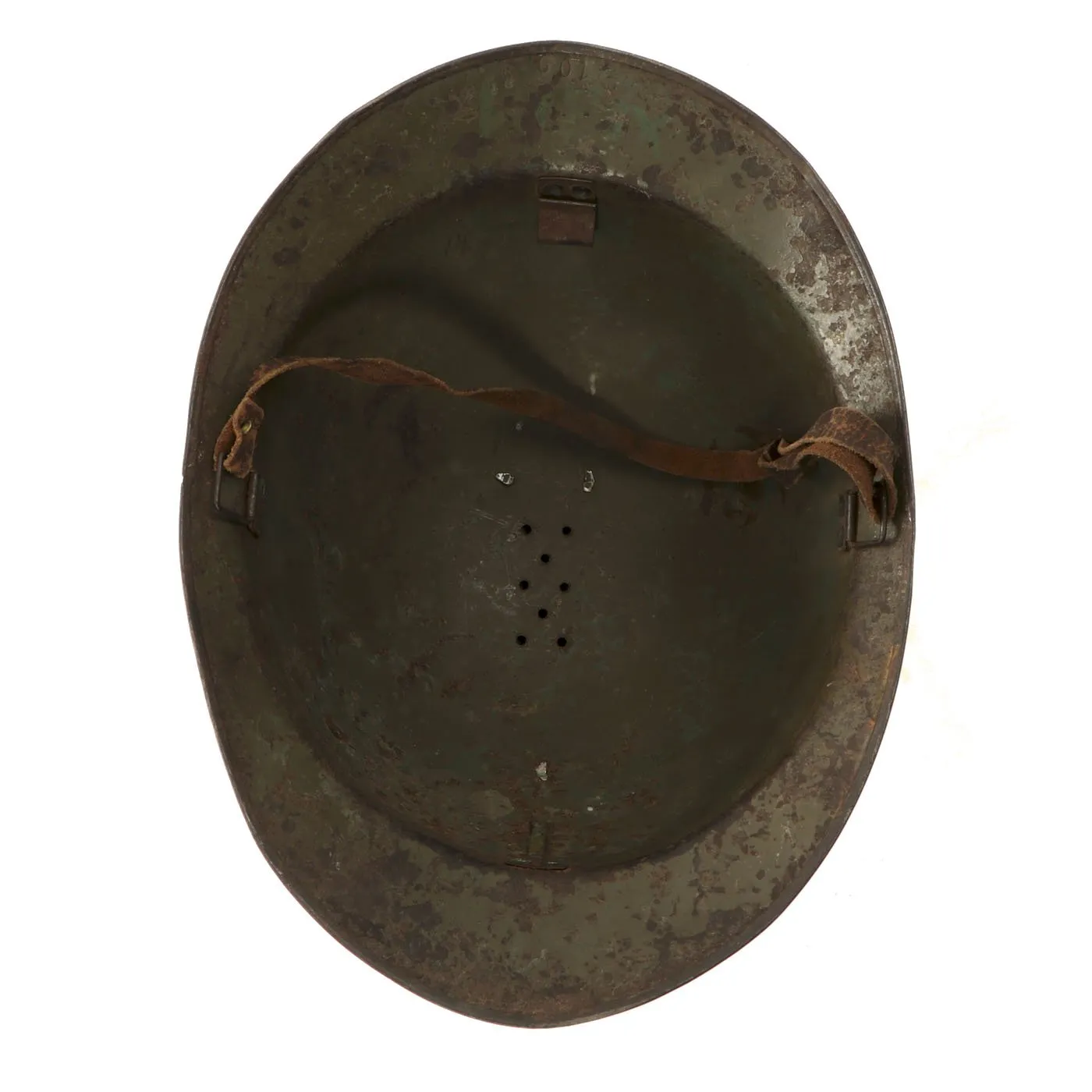 Original Mexican WWII French made M26 Adrian Helmet with Cavalry Badge - Missing Liner
