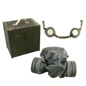 Original Soviet Cold War Era Red Army Cavalry KSPM/КСПМ Horse Gas Mask With Goggles and Wood Transit Chest