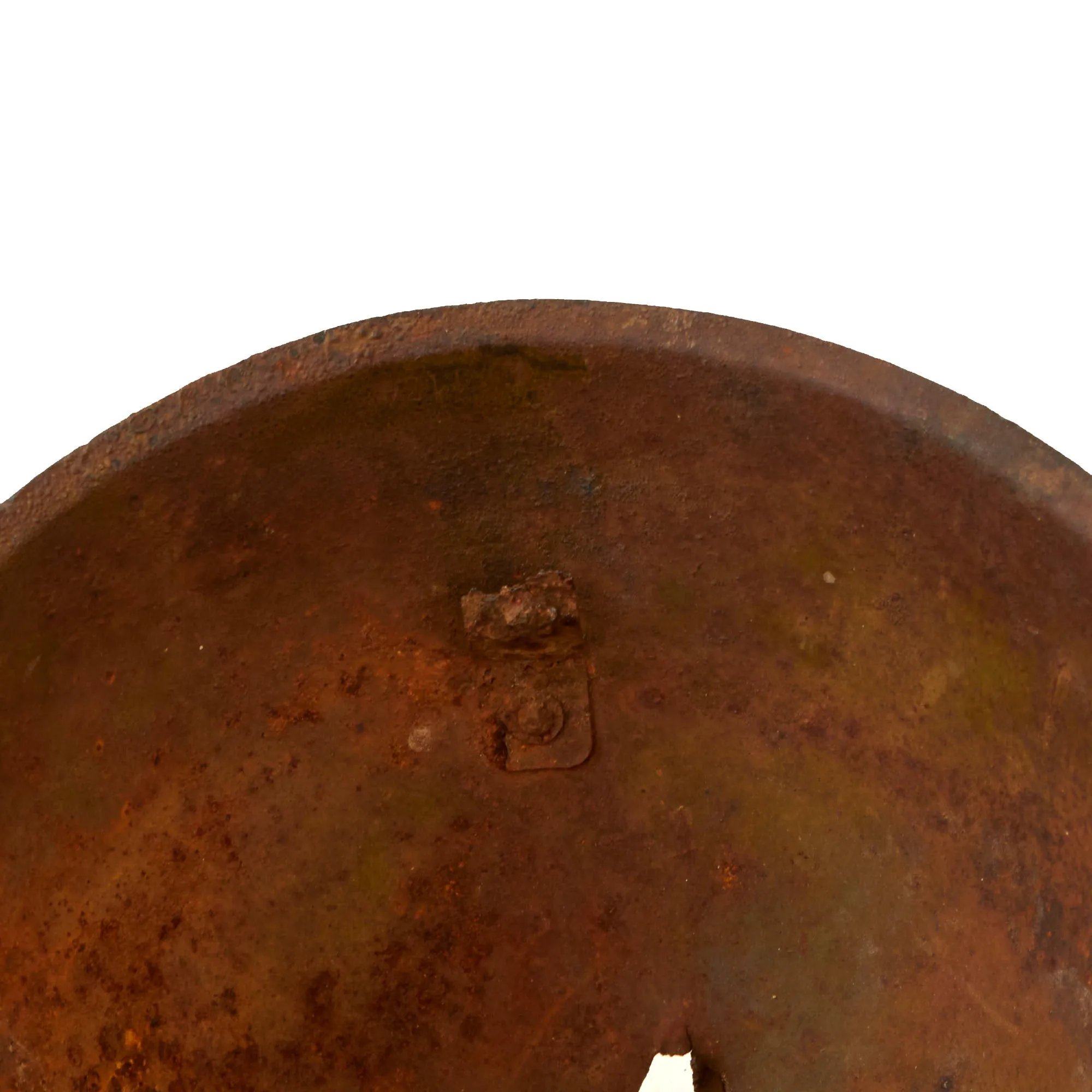 Original Soviet WWII KIA Shot Through SSh-39 Steel Combat Helmet Shell - Size 2