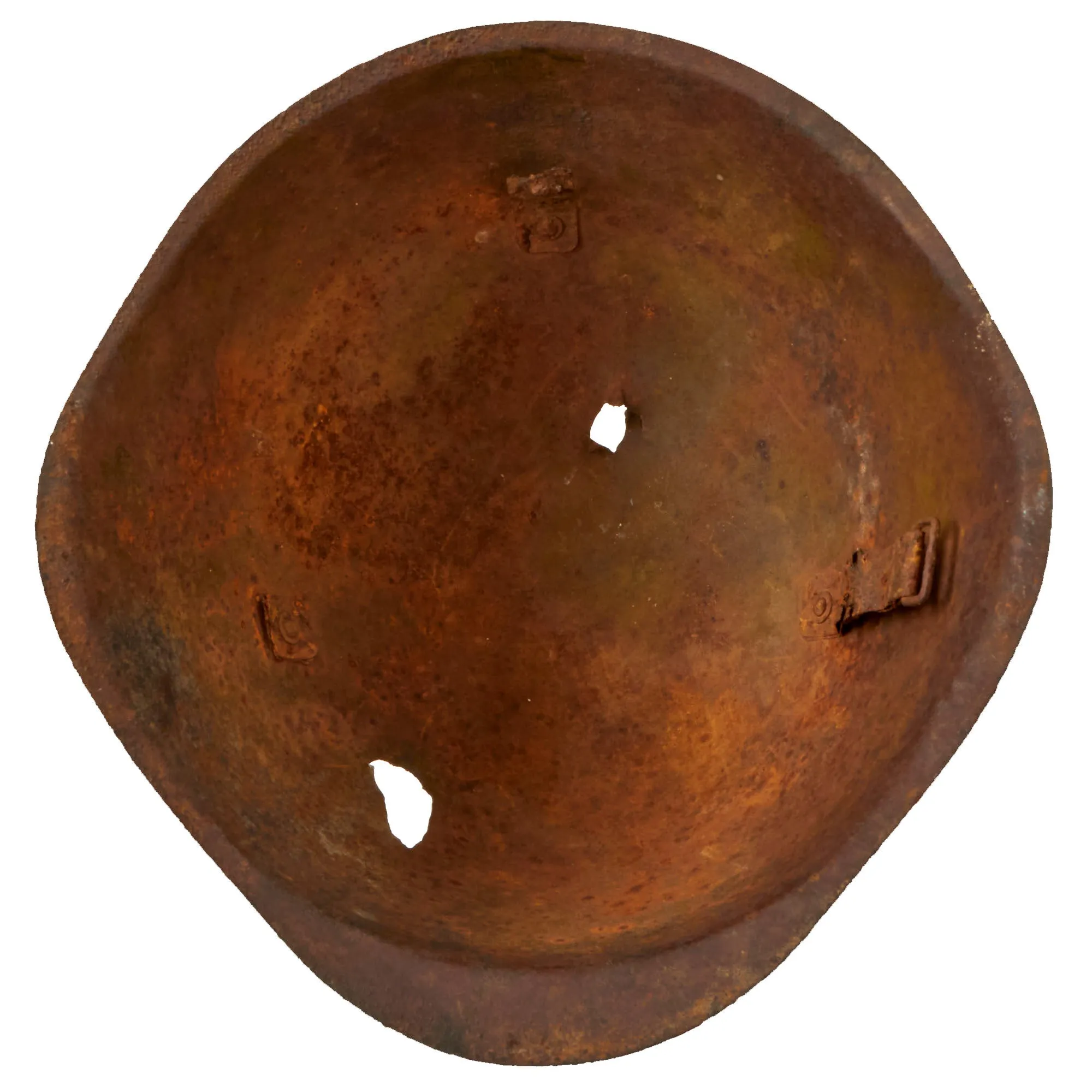 Original Soviet WWII KIA Shot Through SSh-39 Steel Combat Helmet Shell - Size 2