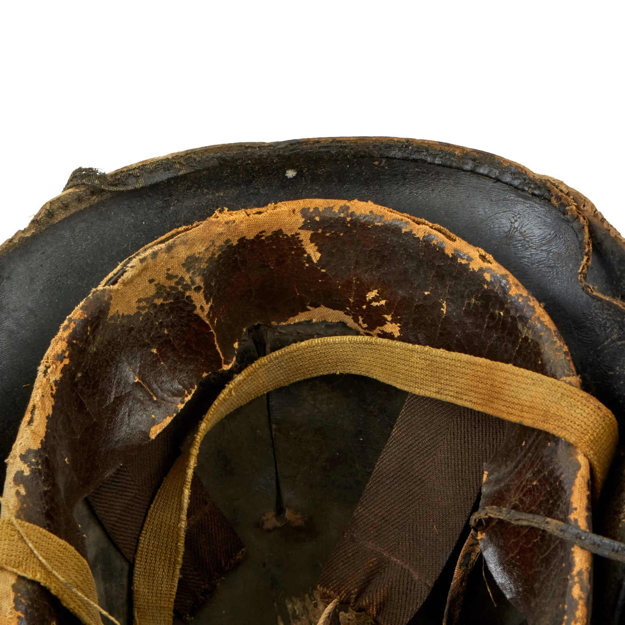 Original U.S. Post WWI Era Camden Fire Department “Hard Boiled Hat” Firefighter Boiled Leather Helmet For WWI Veteran John Peterson, Hoseman, Engine Company 11 - With Uniform Devices