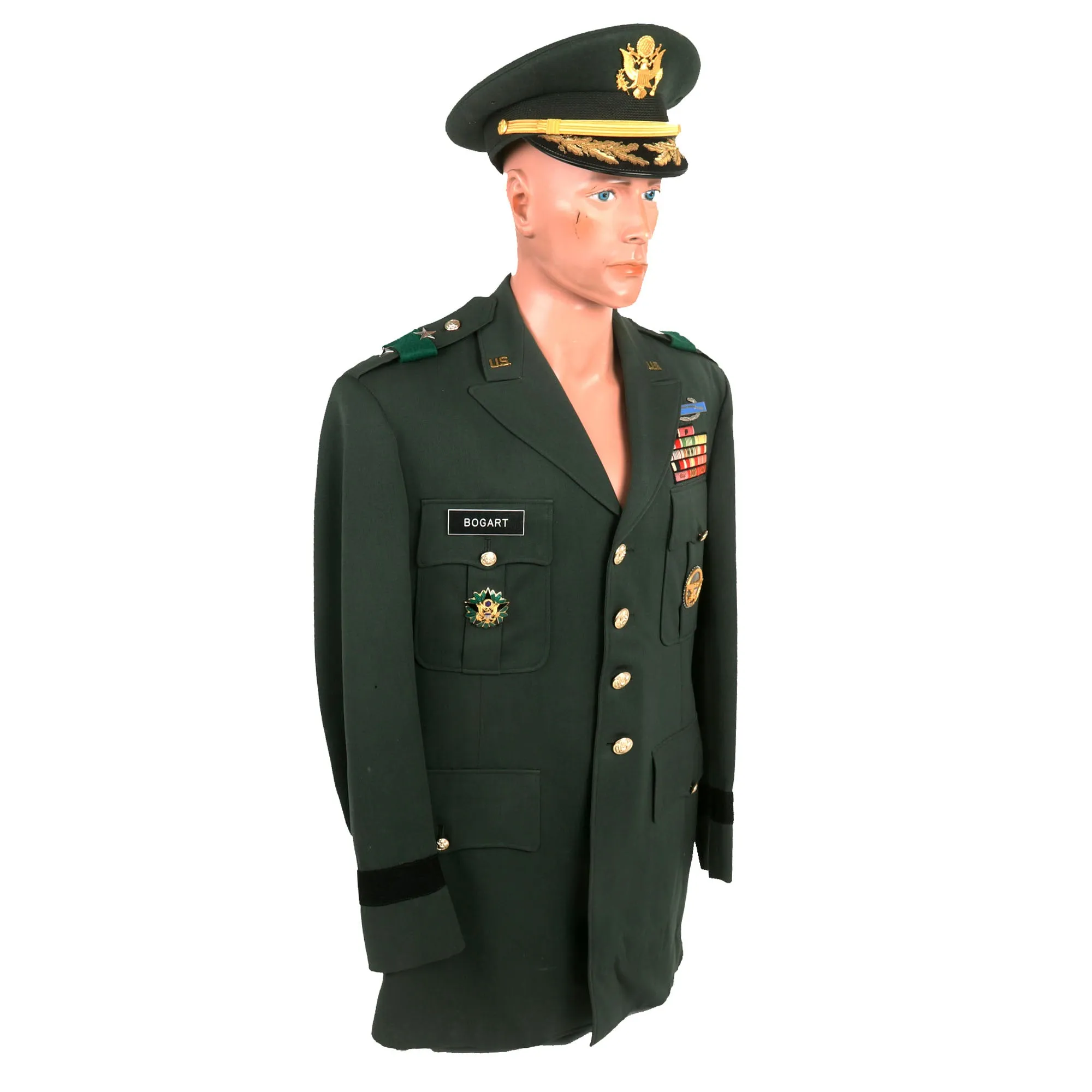 Original U.S. Vietnam War Era Army Major General Theodore F. Bogart, Commander, U.S. Southern Command Class A Green Service Dress Uniform Set With Visor