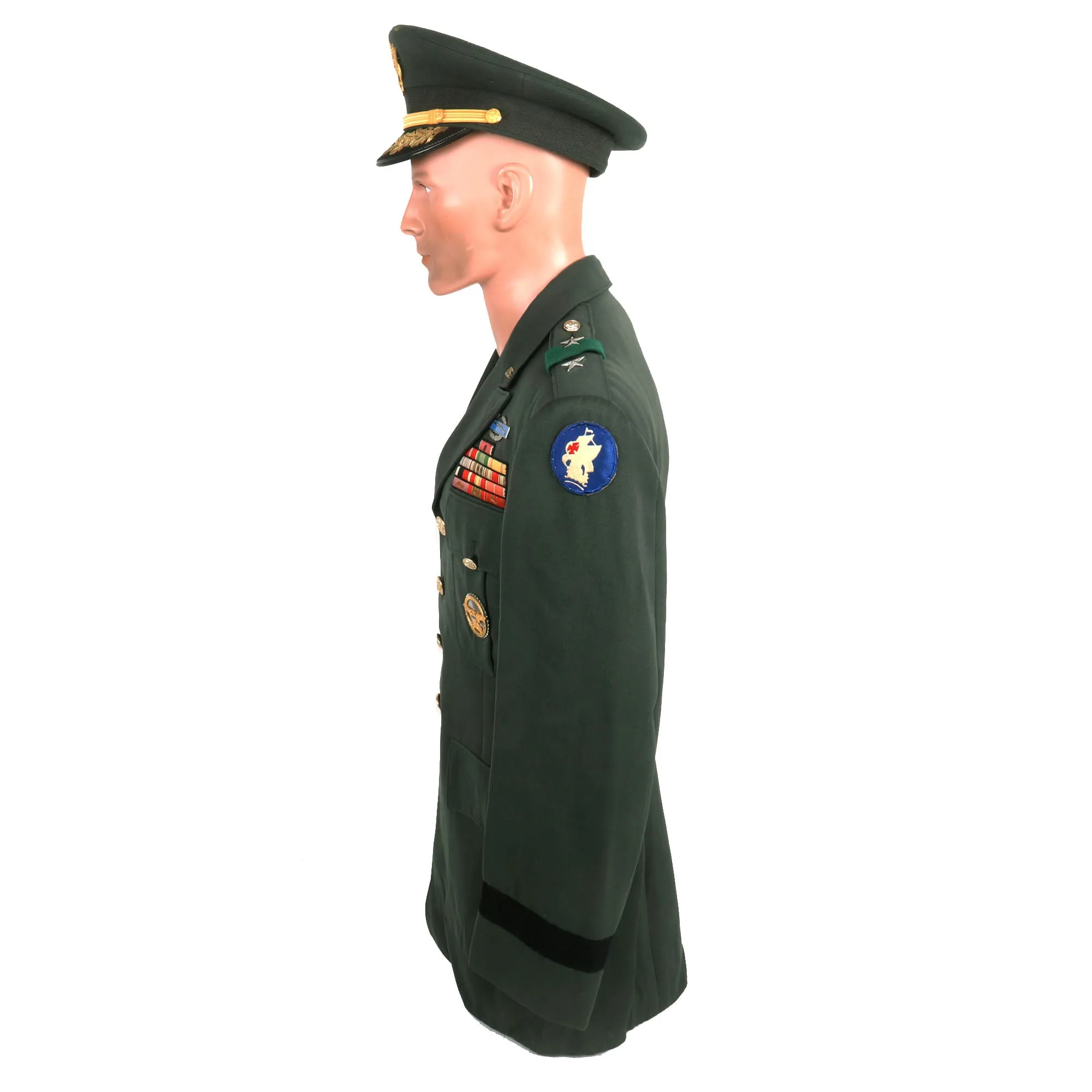 Original U.S. Vietnam War Era Army Major General Theodore F. Bogart, Commander, U.S. Southern Command Class A Green Service Dress Uniform Set With Visor