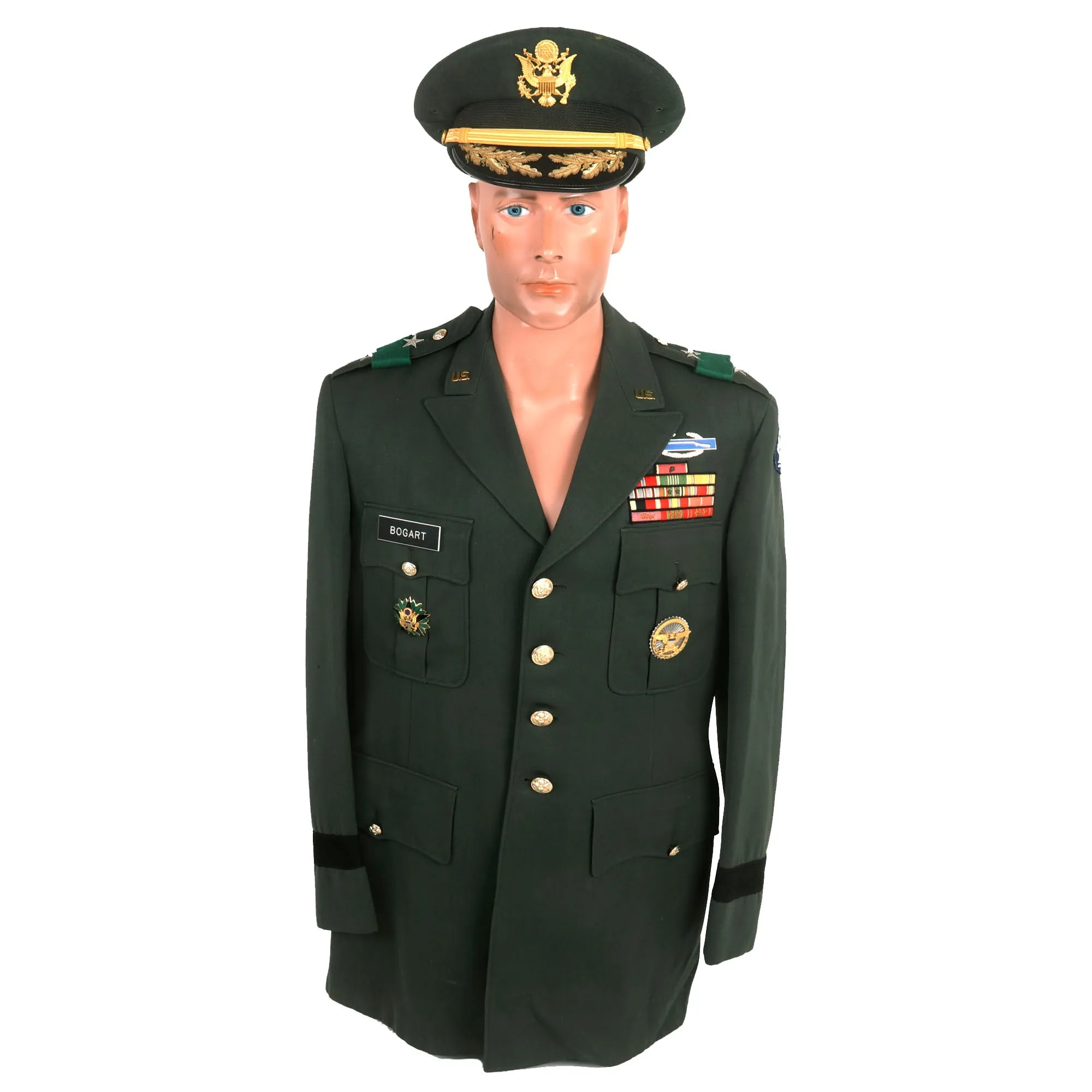 Original U.S. Vietnam War Era Army Major General Theodore F. Bogart, Commander, U.S. Southern Command Class A Green Service Dress Uniform Set With Visor
