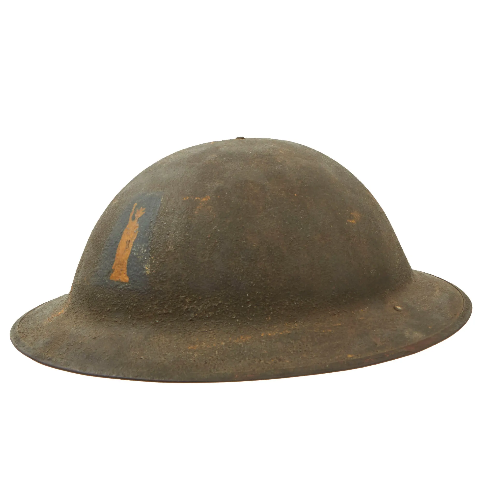 Original U.S. WWI M1917 77th Infantry Division Doughboy Helmet Shell - Statue of Liberty Division