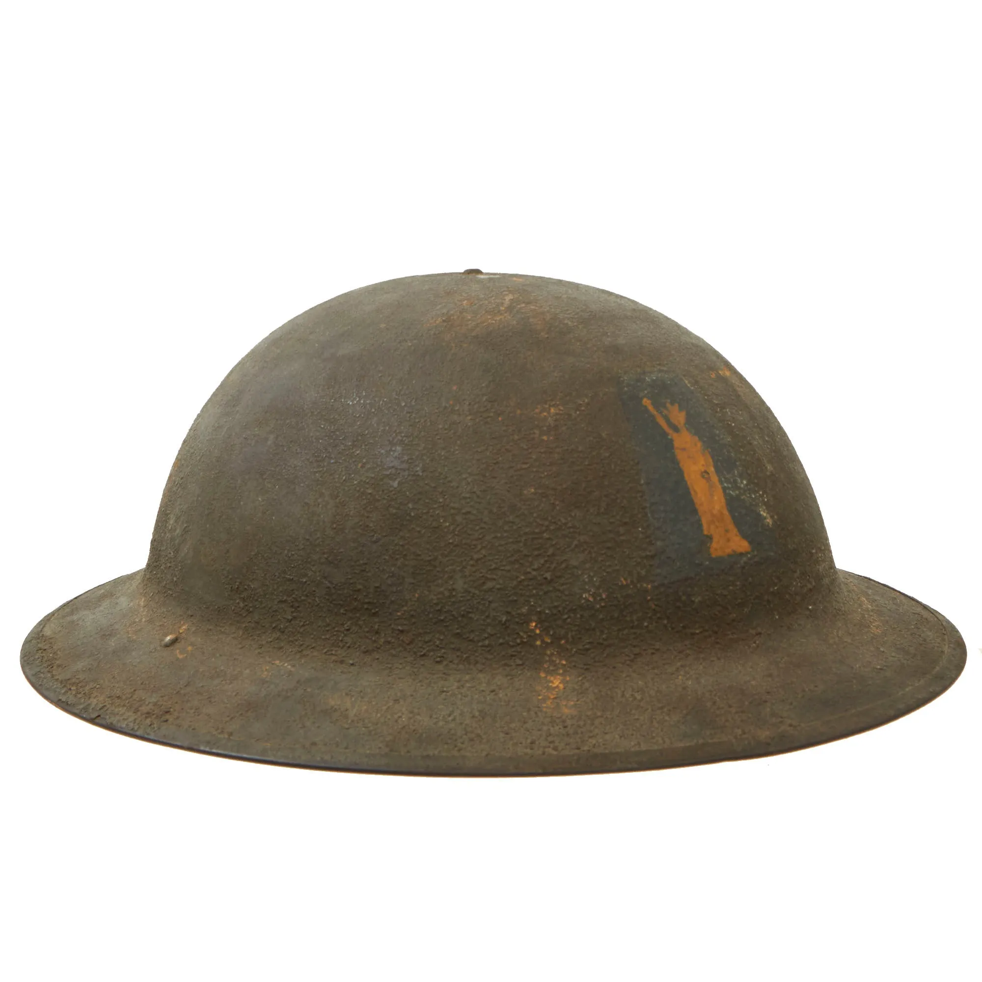 Original U.S. WWI M1917 77th Infantry Division Doughboy Helmet Shell - Statue of Liberty Division