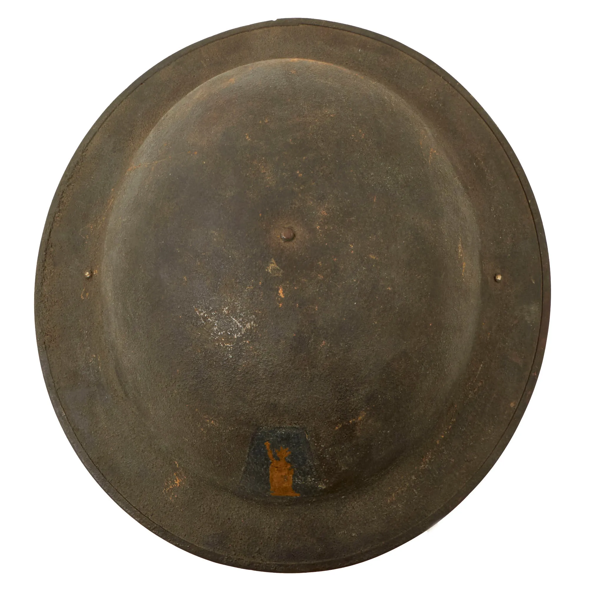 Original U.S. WWI M1917 77th Infantry Division Doughboy Helmet Shell - Statue of Liberty Division