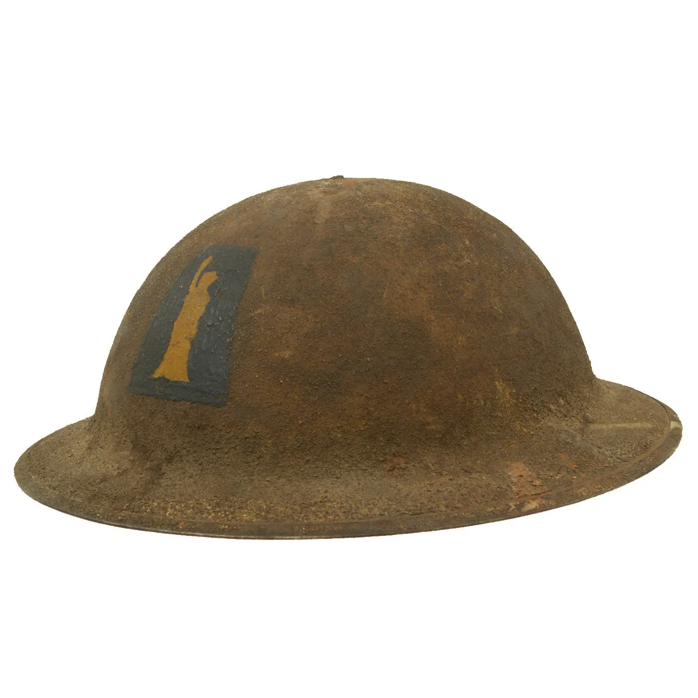 Original U.S. WWI M1917 77th Infantry Division Doughboy Helmet with Liner - Statue of Liberty Division