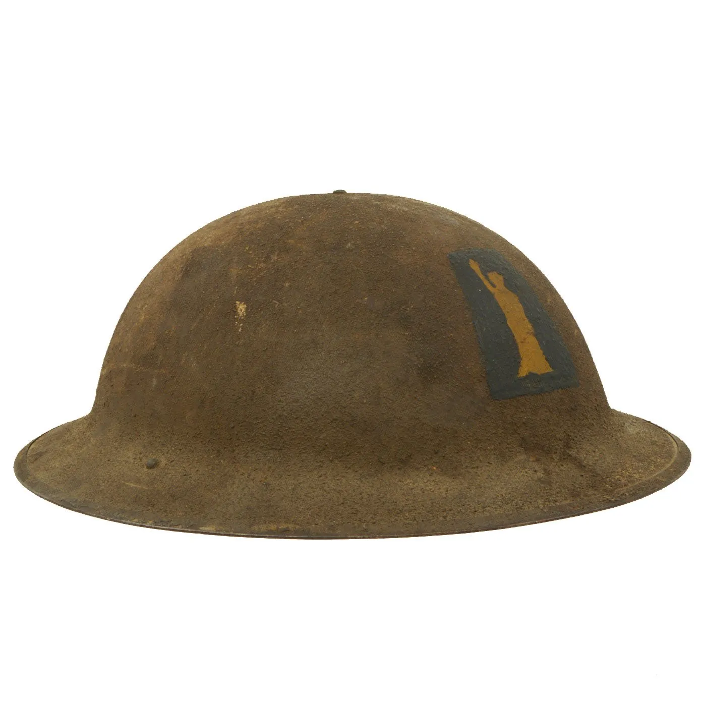 Original U.S. WWI M1917 77th Infantry Division Doughboy Helmet with Liner - Statue of Liberty Division