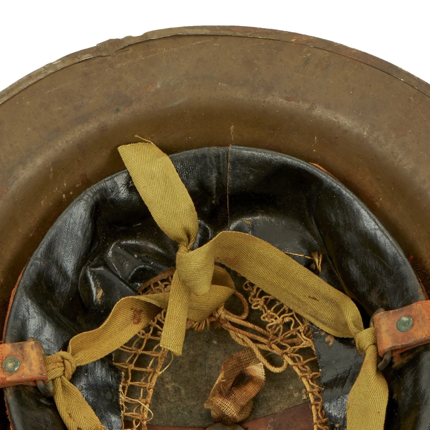 Original U.S. WWI M1917 77th Infantry Division Doughboy Helmet with Liner - Statue of Liberty Division
