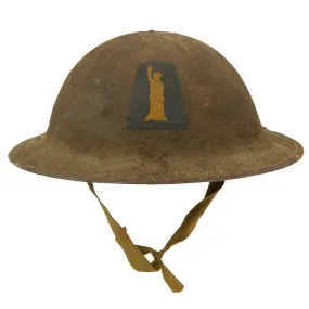 Original U.S. WWI M1917 77th Infantry Division Doughboy Helmet with Liner - Statue of Liberty Division