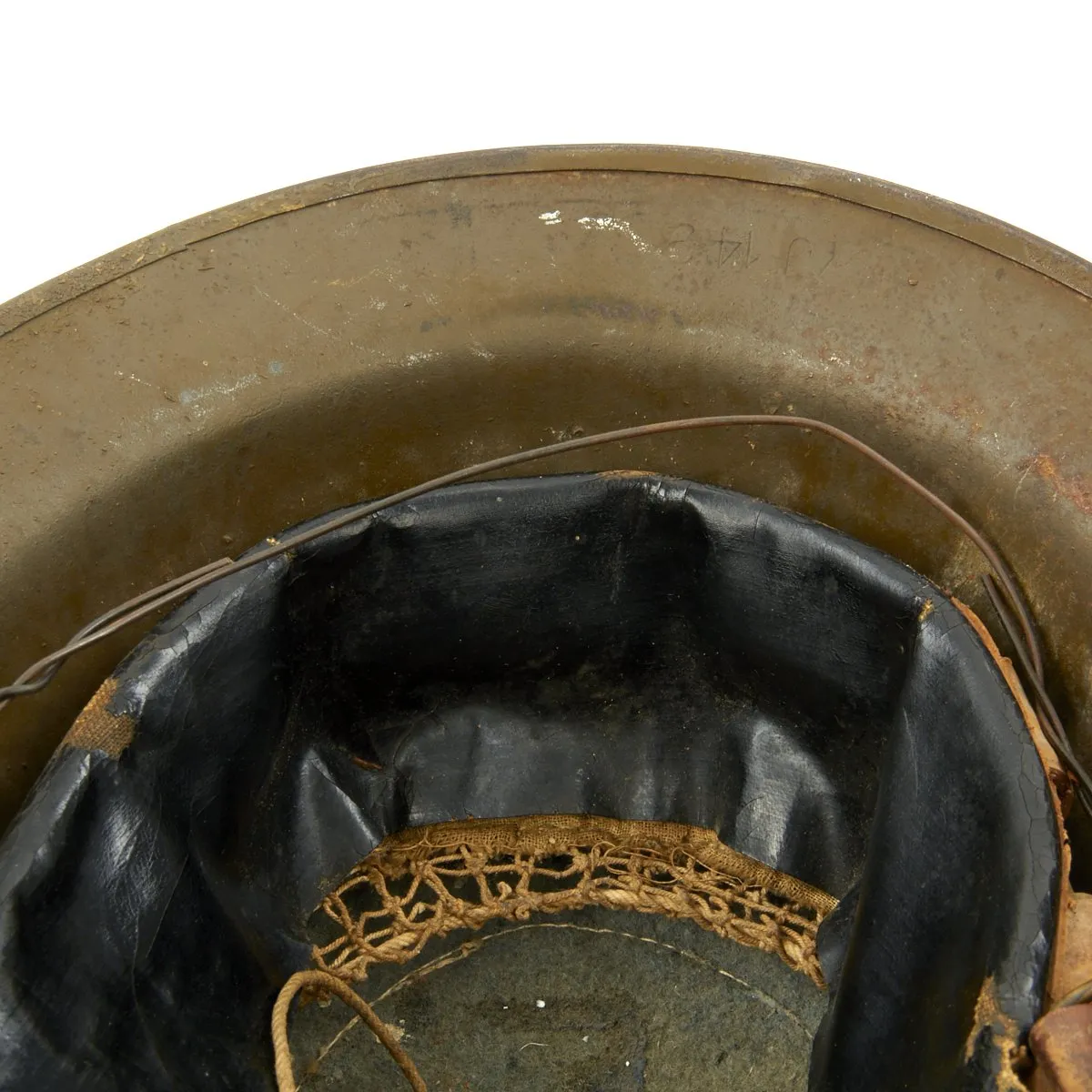 Original U.S. WWI M1917 Helmet with Original Paint from the New York 77th Infantry Division - The Lost Battalion