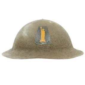 Original U.S. WWI M1917 Helmet with Original Paint from the New York 77th Infantry Division - The Lost Battalion