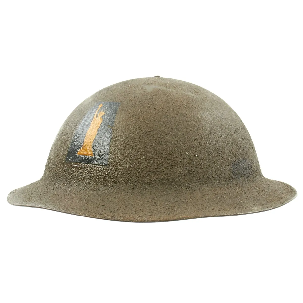 Original U.S. WWI M1917 Helmet with Original Paint from the New York 77th Infantry Division - The Lost Battalion