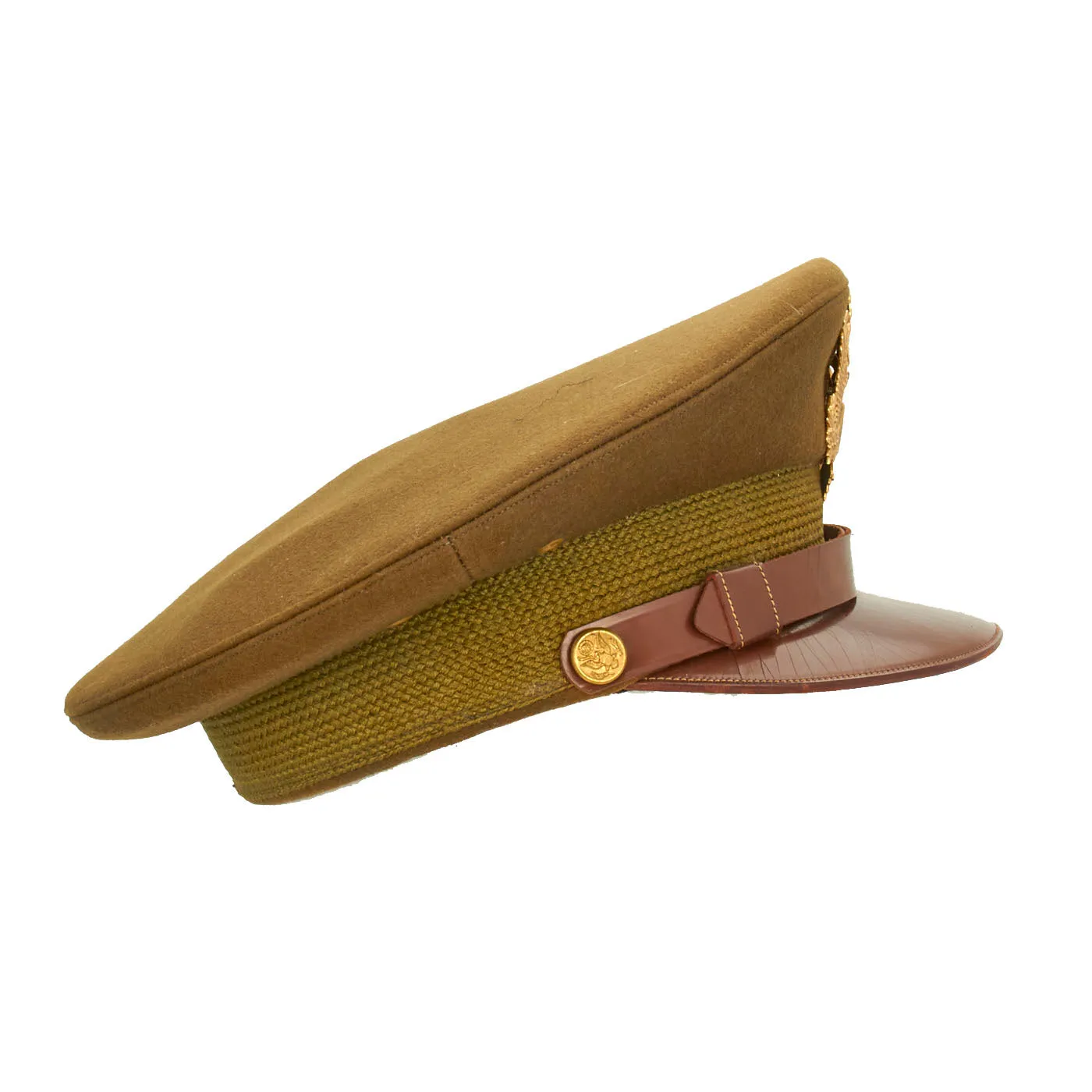 Original U.S. WWII Army Officer Wool Felt Visor Service Cap - Unissued Condition - Size 7 ⅜