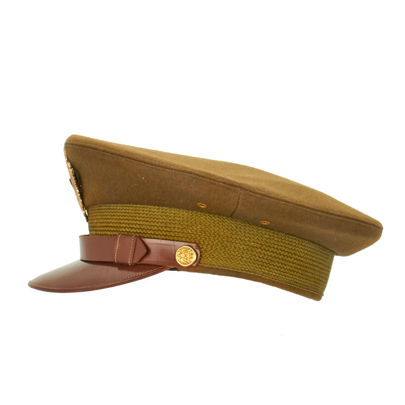 Original U.S. WWII Army Officer Wool Felt Visor Service Cap - Unissued Condition - Size 7 ⅜