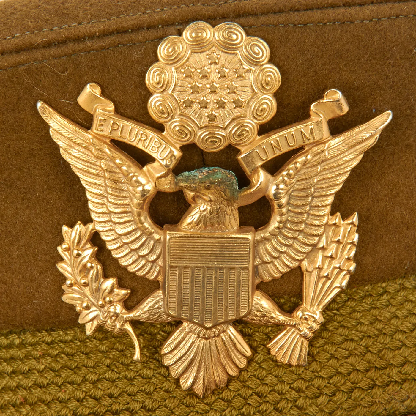 Original U.S. WWII Army Officer Wool Felt Visor Service Cap - Unissued Condition - Size 7 ⅜