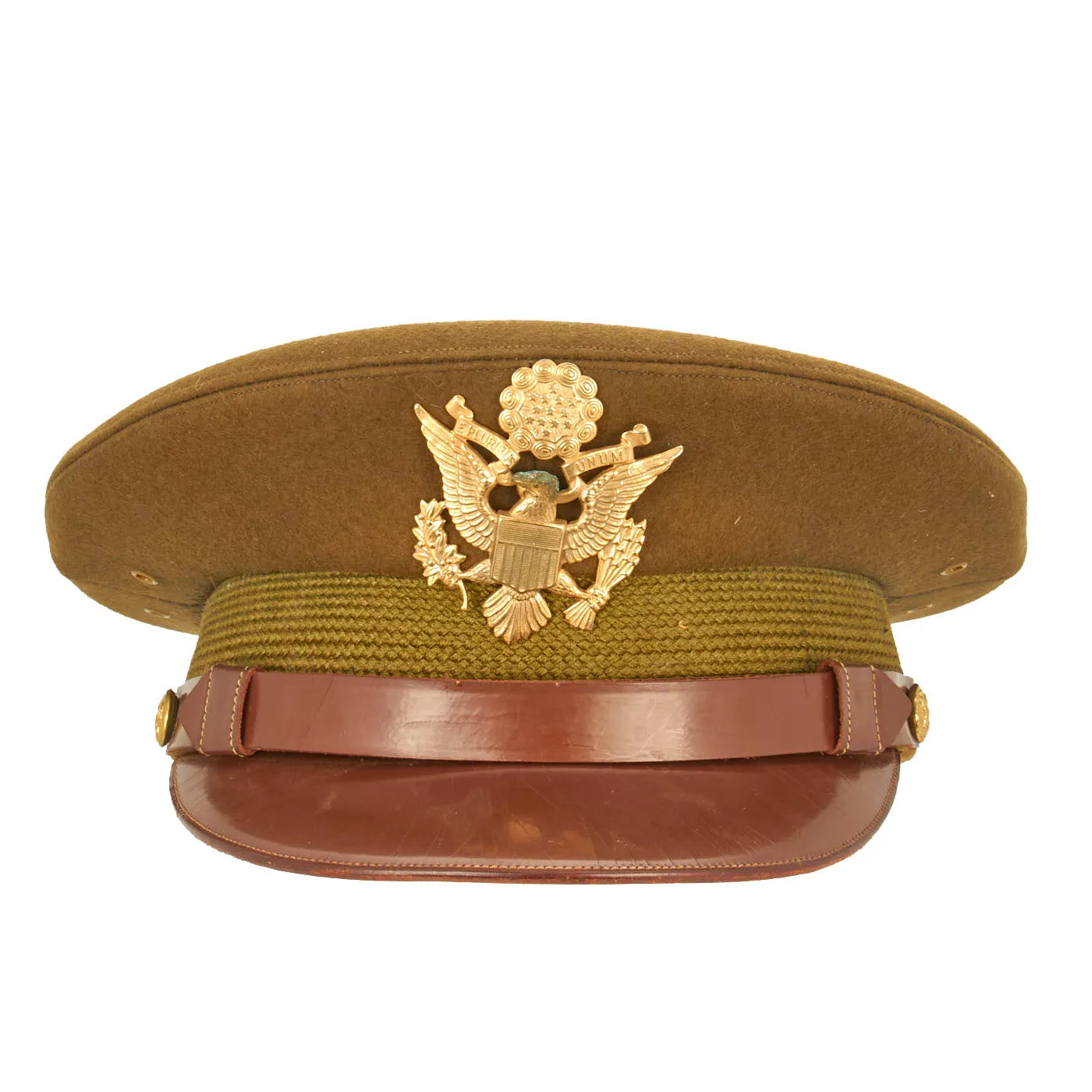 Original U.S. WWII Army Officer Wool Felt Visor Service Cap - Unissued Condition - Size 7 ⅜