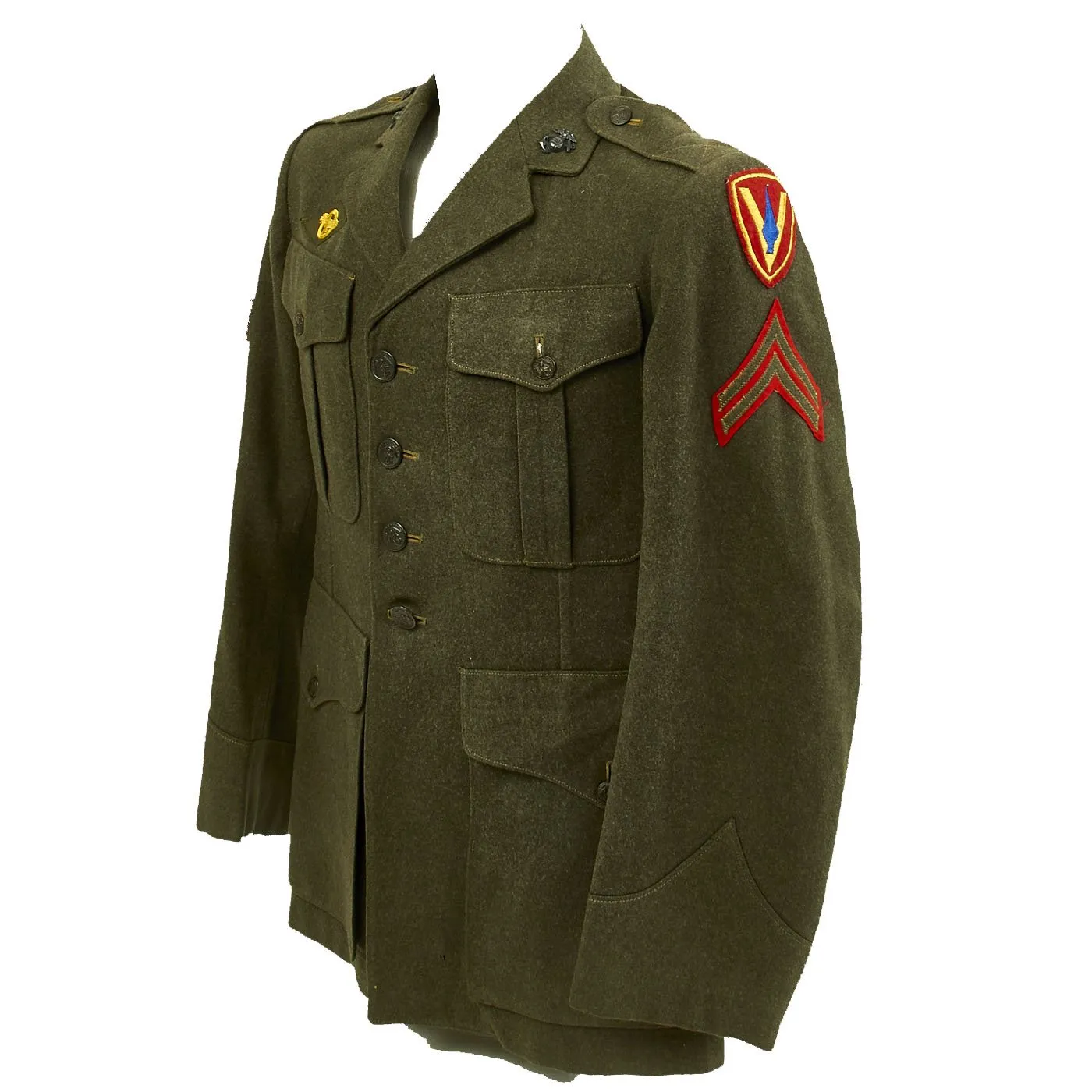 Original U.S. WWII USMC Battle of Iwo Jima Named 5th Marine Division Grouping - Sergeant Leland Mowry Jr