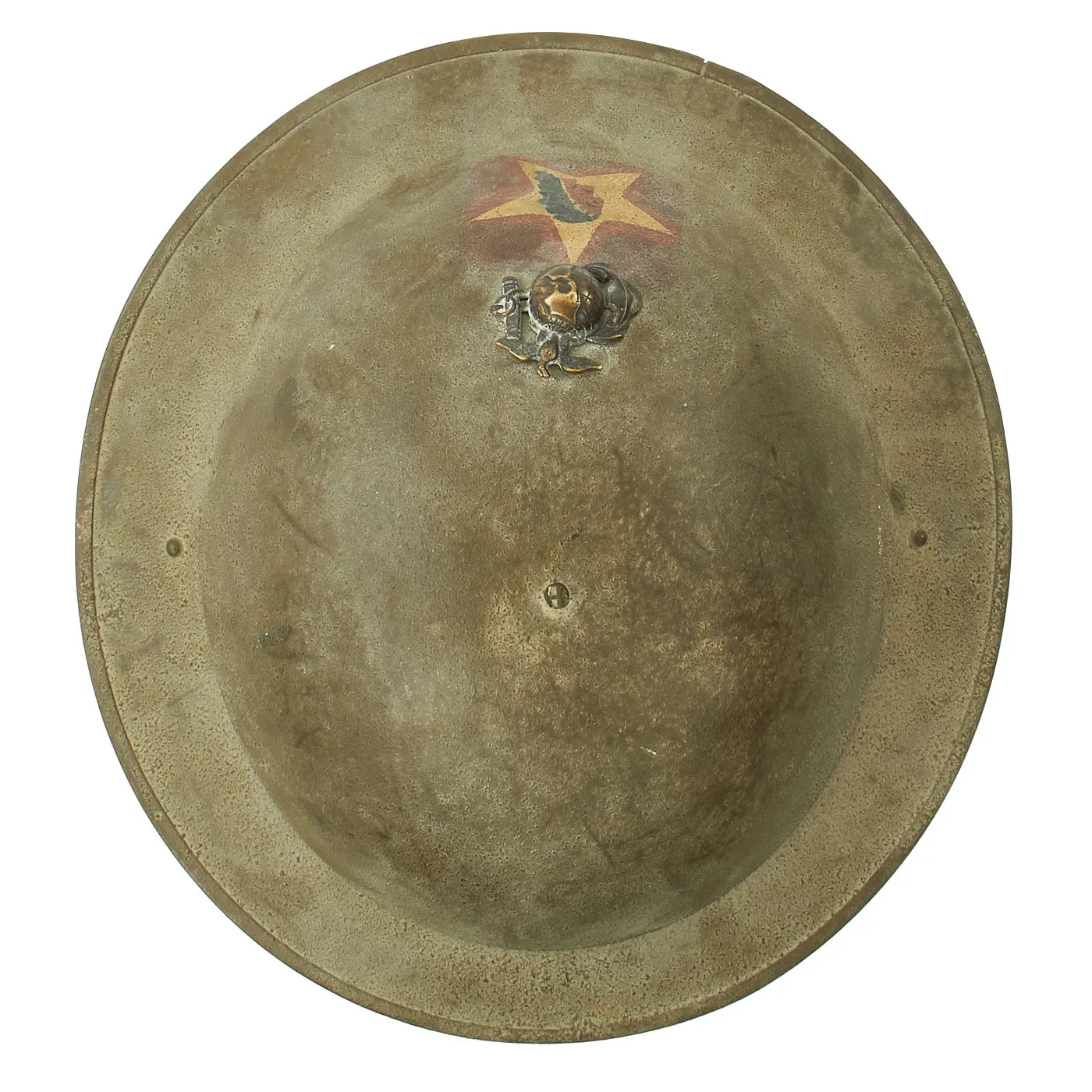Original WWI U.S. Marine Corps 1st Battalion 5th Marines M1917 Doughboy Helmet with Textured Paint - 2nd Division