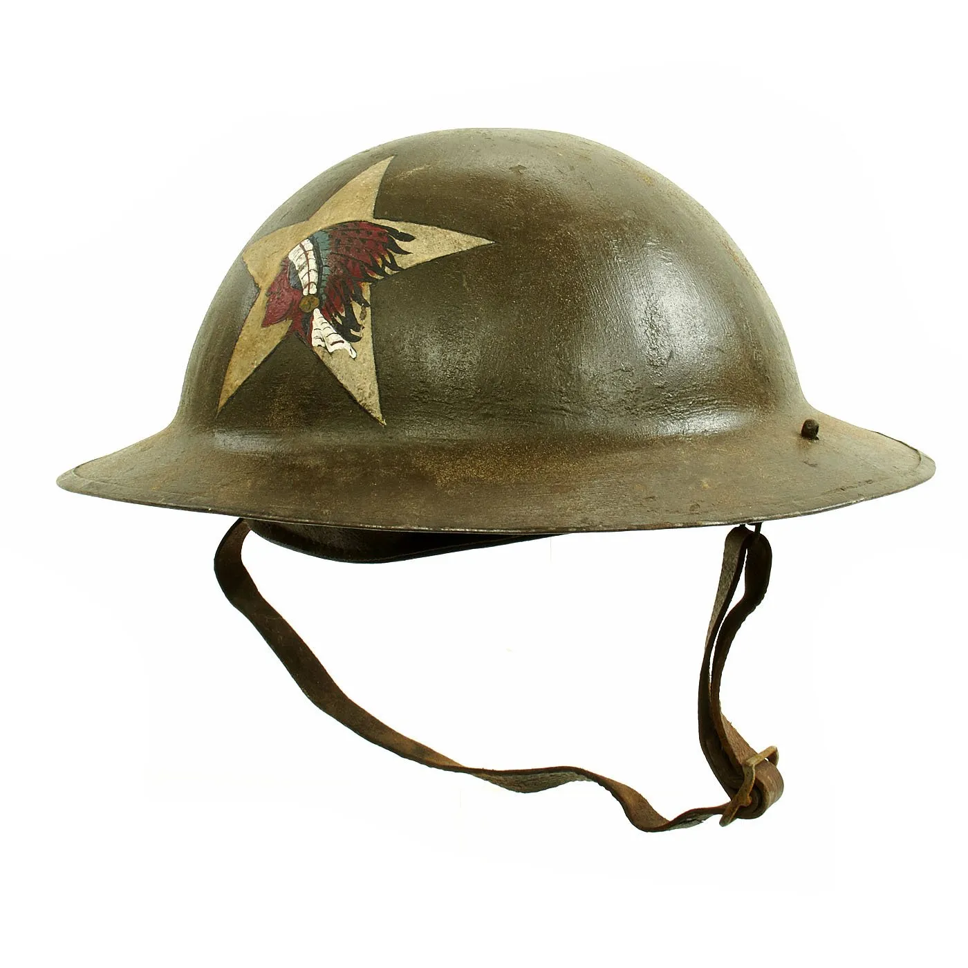 Original WWI U.S. Marine Corps Named 18th Co. (E) 5th Marines M1917 Doughboy Helmet - 2nd Division
