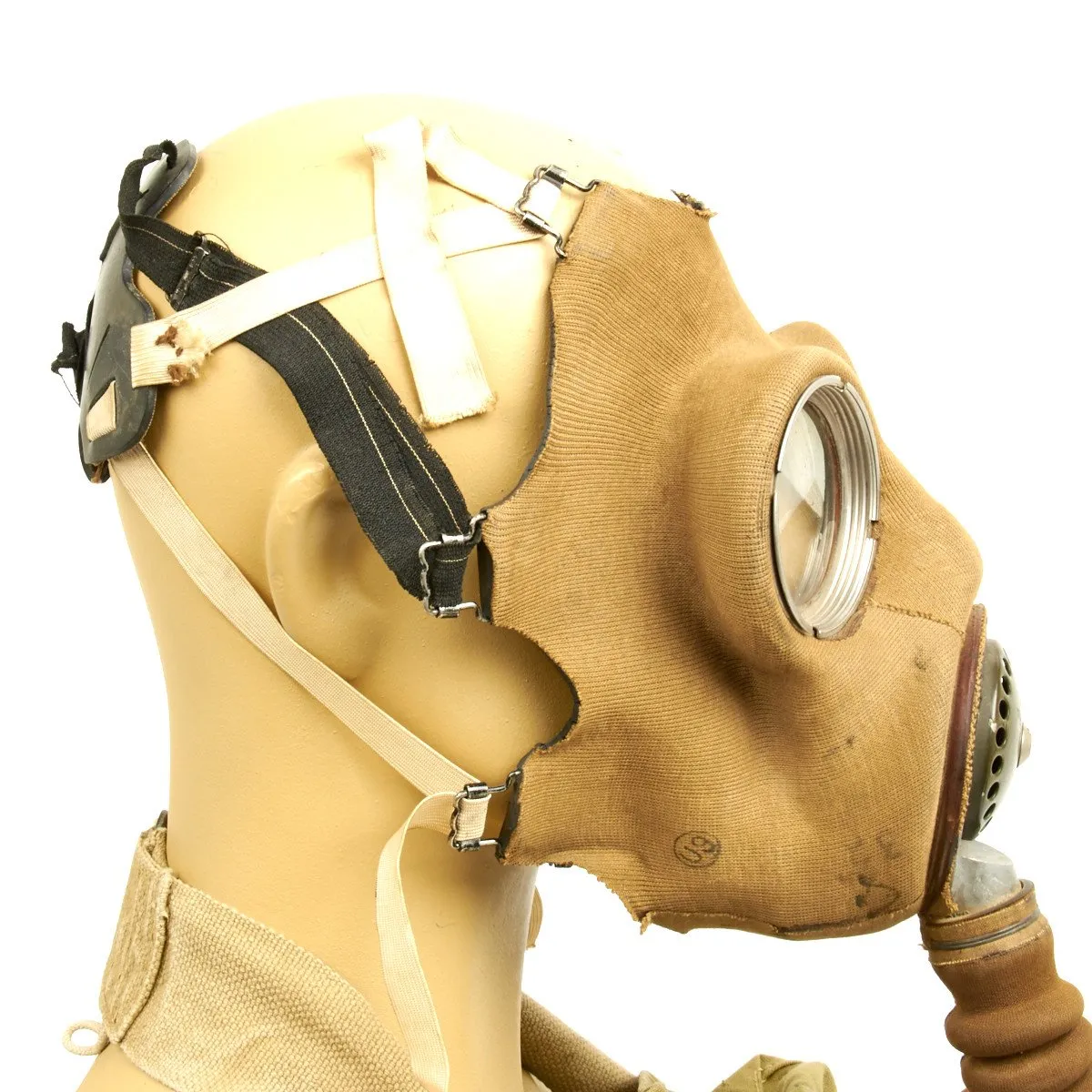Original WWII British National Fire Service 1938 Brodie Mk1 Helmet with 1937 MkIII Gas Mask