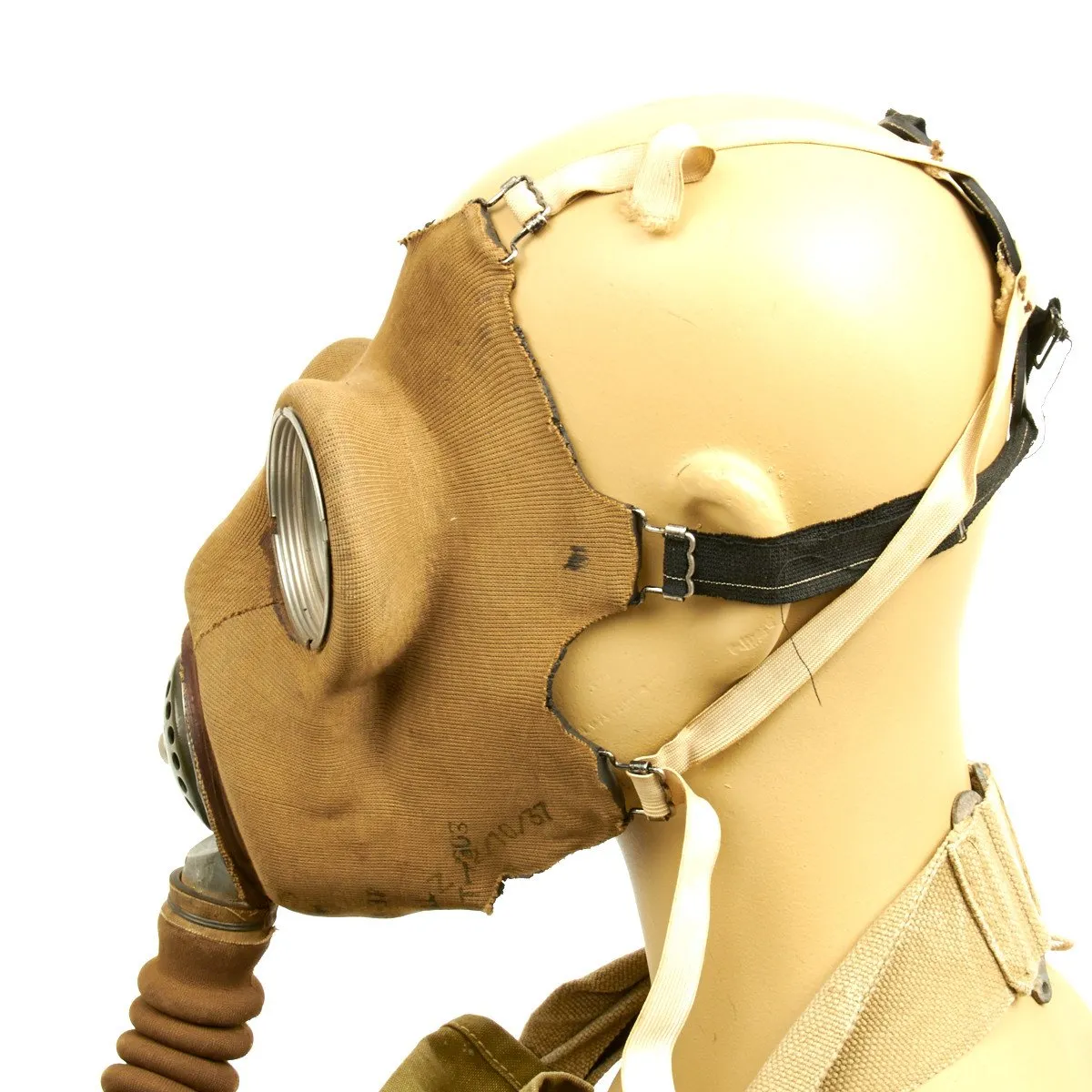Original WWII British National Fire Service 1938 Brodie Mk1 Helmet with 1937 MkIII Gas Mask