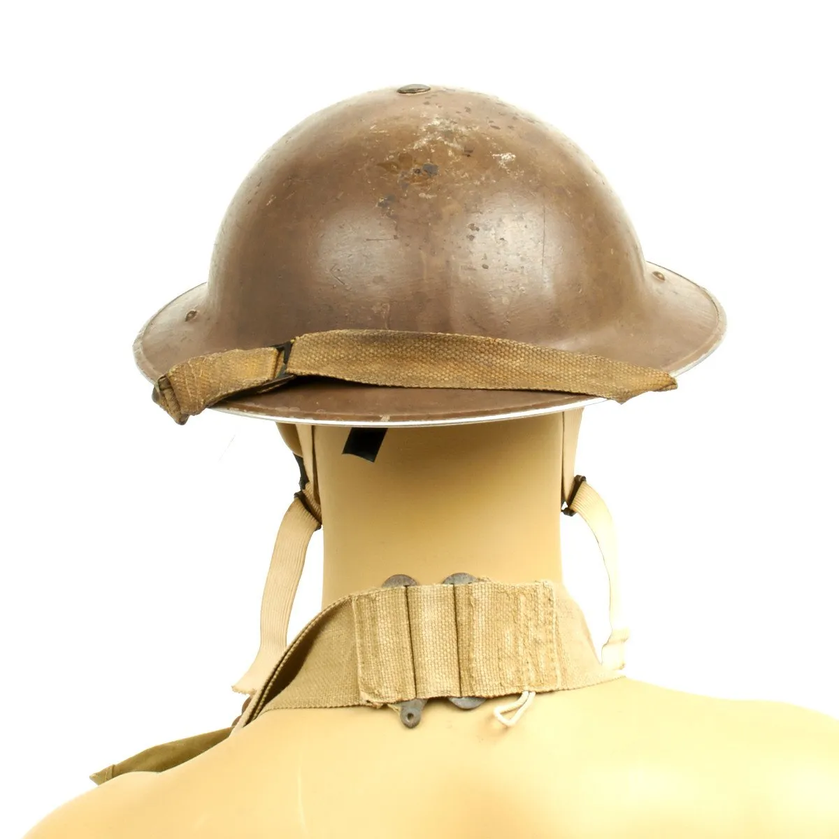 Original WWII British National Fire Service 1938 Brodie Mk1 Helmet with 1937 MkIII Gas Mask