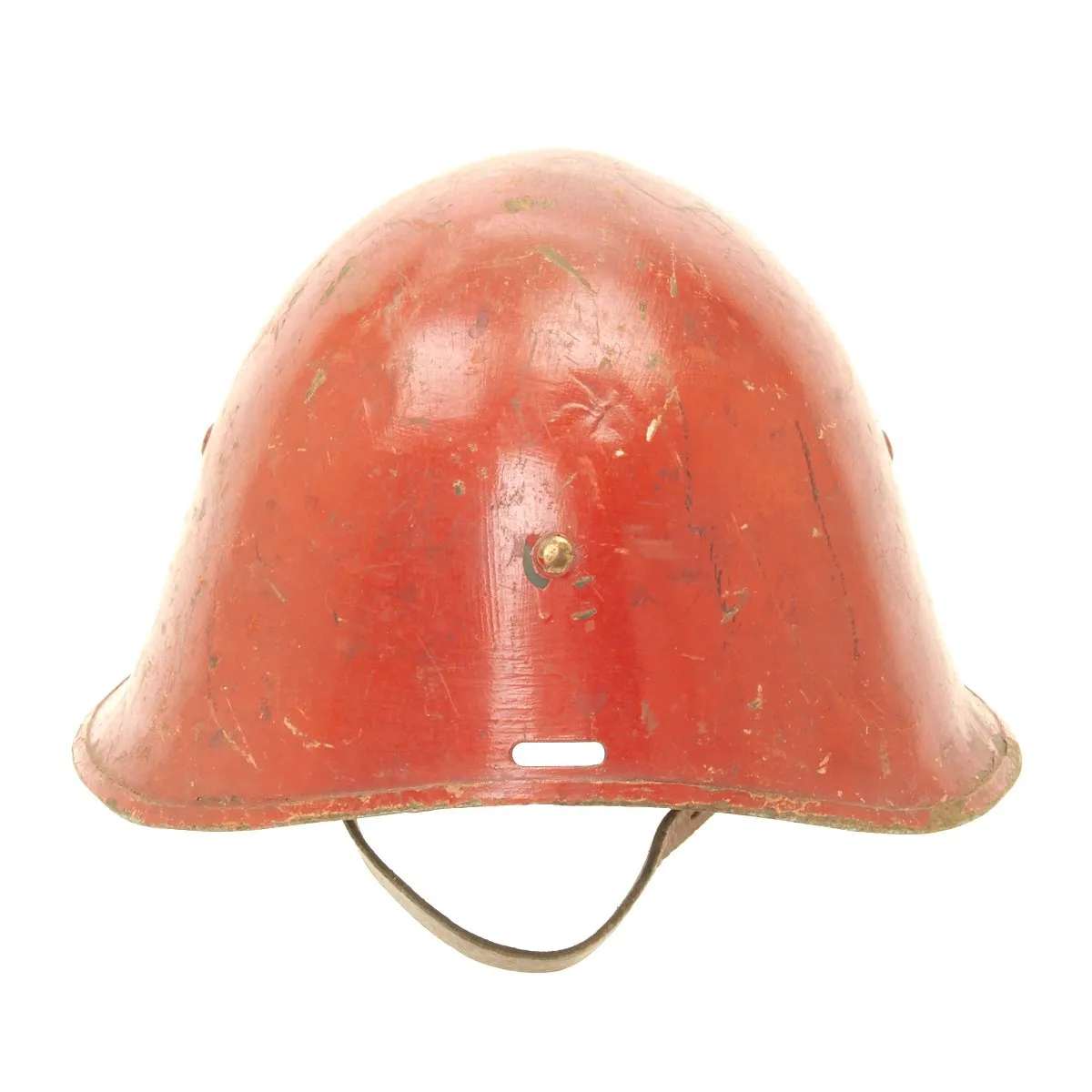 Original WWII Danish Model 1923 Helmet - Adapted for Fire Service