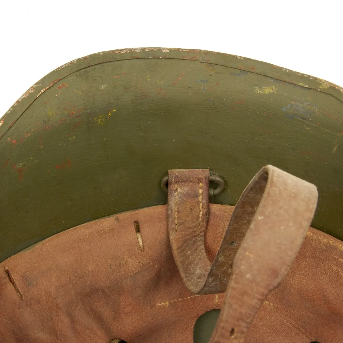 Original WWII Danish Model 1923 Helmet - Adapted for Fire Service