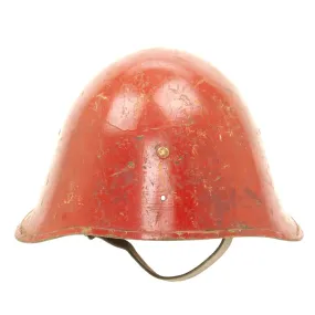 Original WWII Danish Model 1923 Helmet - Adapted for Fire Service