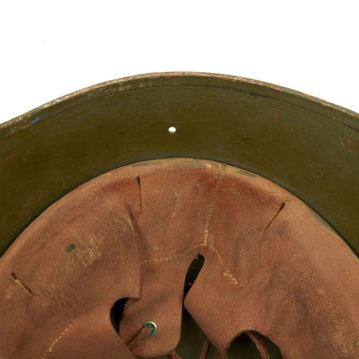 Original WWII Danish Model 1923 Helmet - Adapted for Fire Service