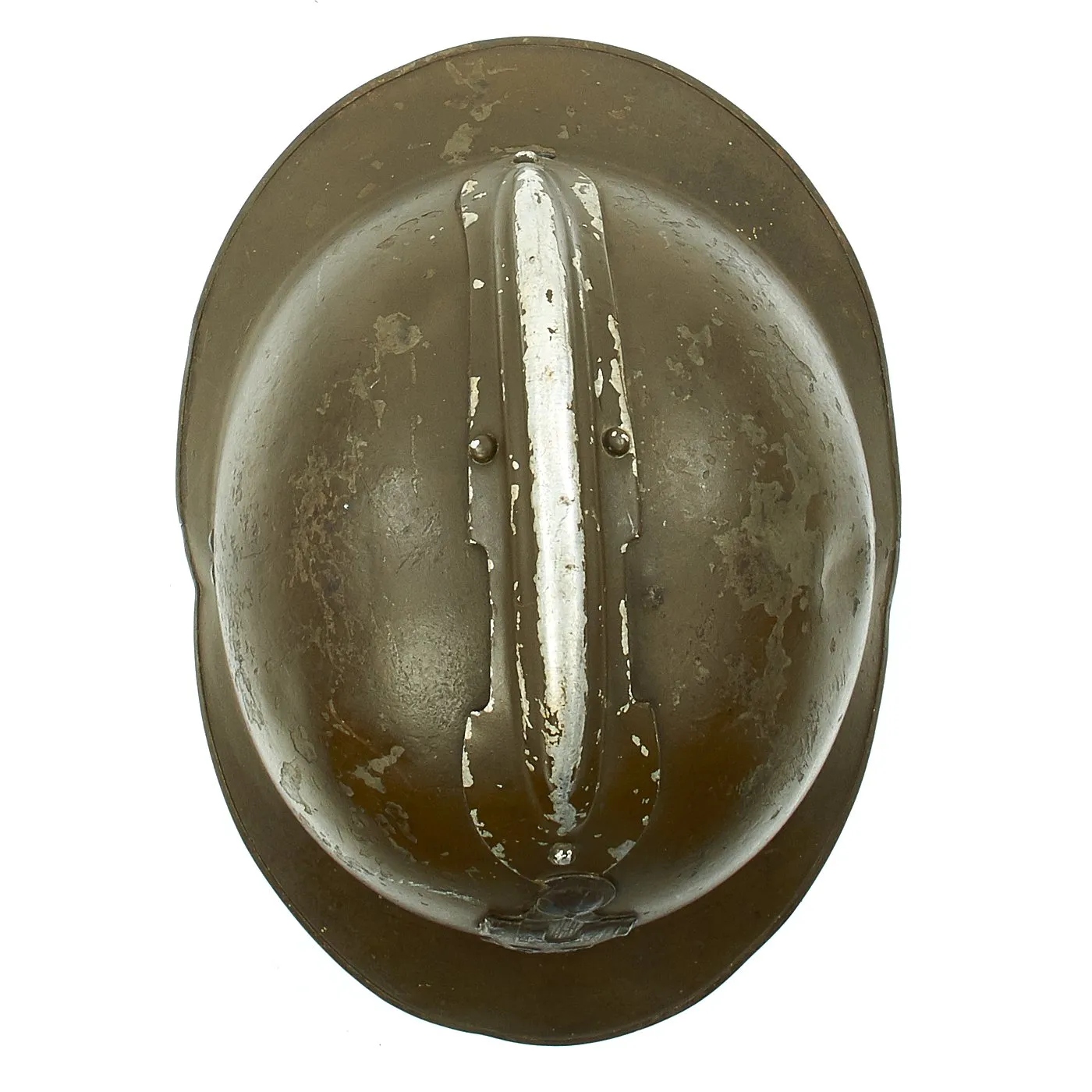 Original WWII French M1926 Adrian Combat Engineer Helmet - Olive Green