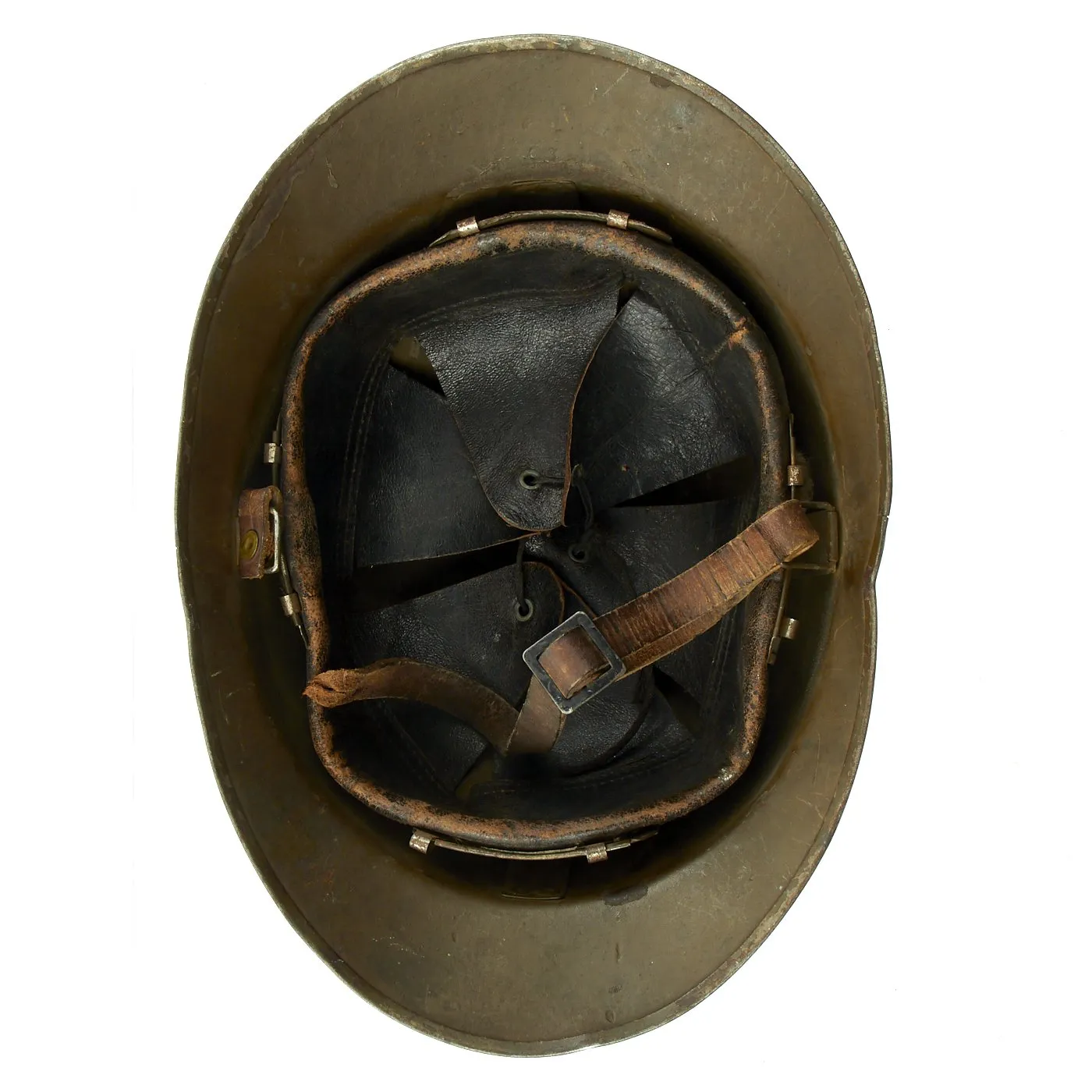 Original WWII French M1926 Adrian Combat Engineer Helmet - Olive Green