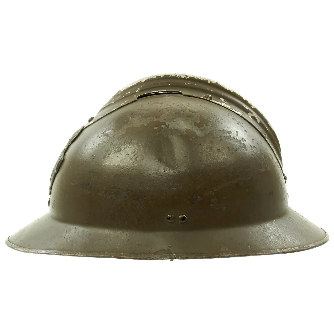 Original WWII French M1926 Adrian Combat Engineer Helmet - Olive Green