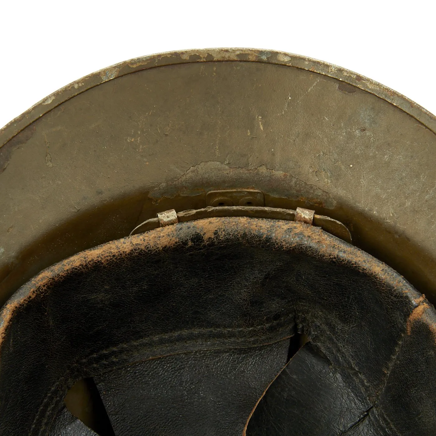 Original WWII French M1926 Adrian Combat Engineer Helmet - Olive Green