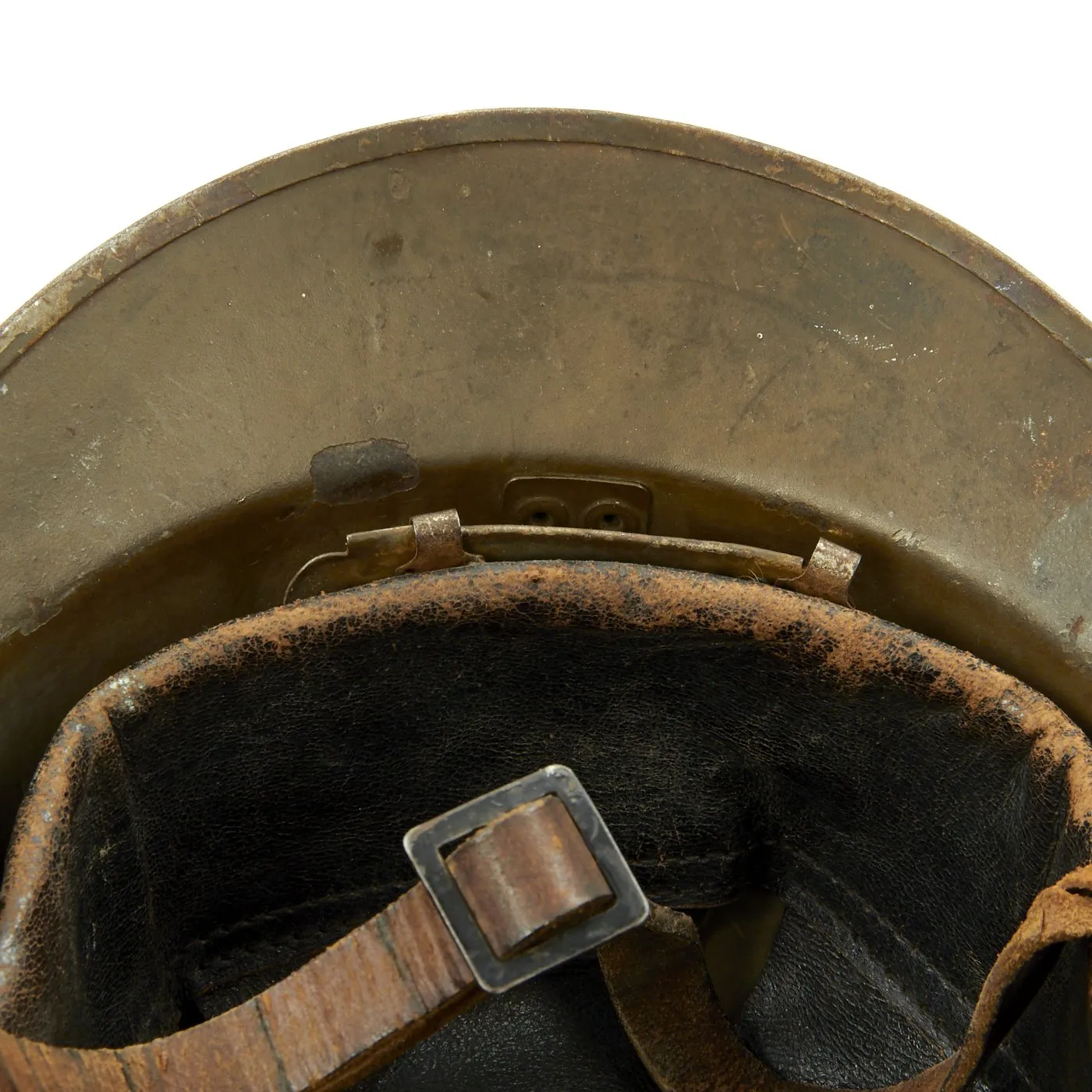 Original WWII French M1926 Adrian Combat Engineer Helmet - Olive Green