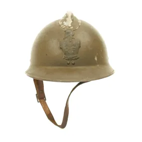 Original WWII French M1926 Adrian Engineer Helmet - Olive Green