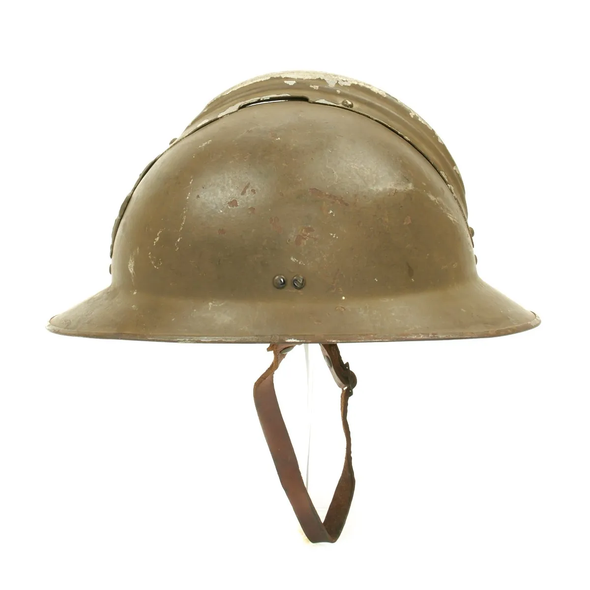 Original WWII French M1926 Adrian Engineer Helmet - Olive Green