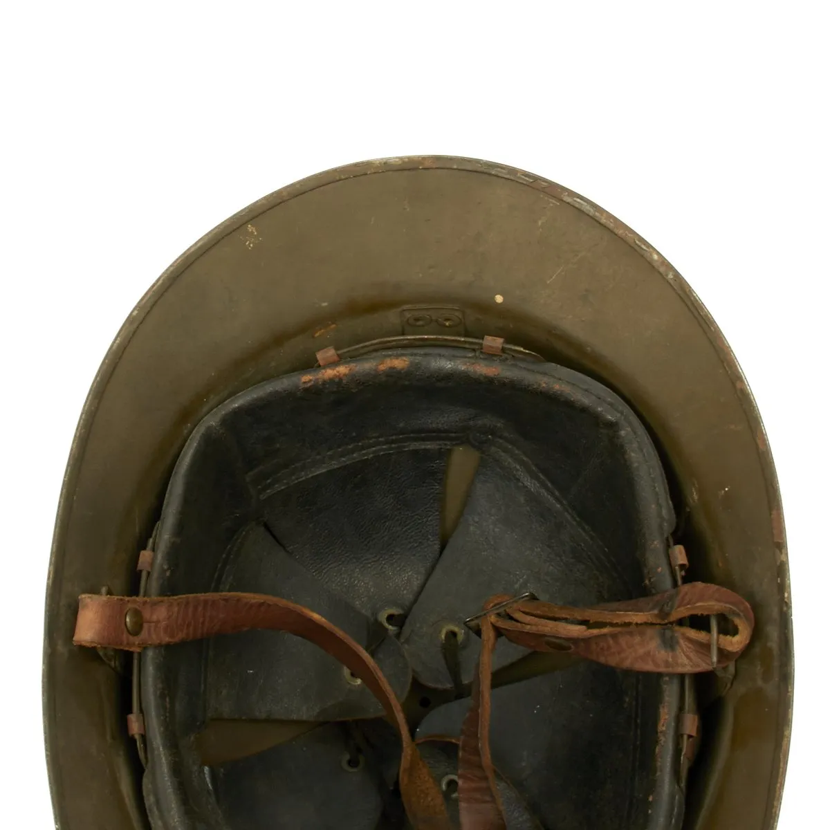 Original WWII French M1926 Adrian Engineer Helmet - Olive Green