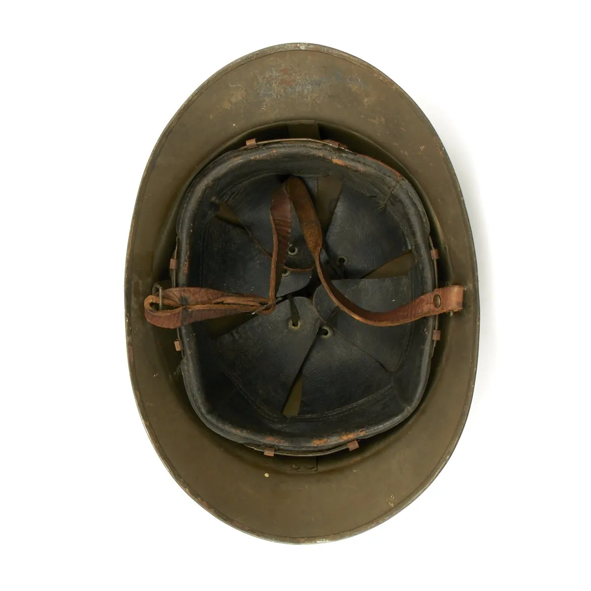 Original WWII French M1926 Adrian Engineer Helmet - Olive Green