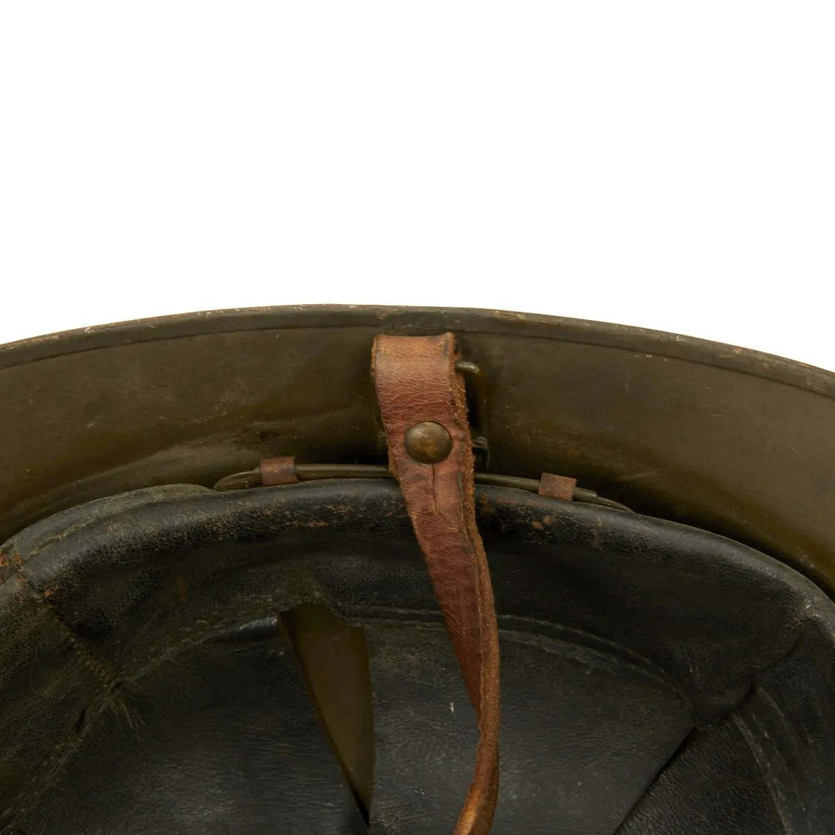 Original WWII French M1926 Adrian Engineer Helmet - Olive Green