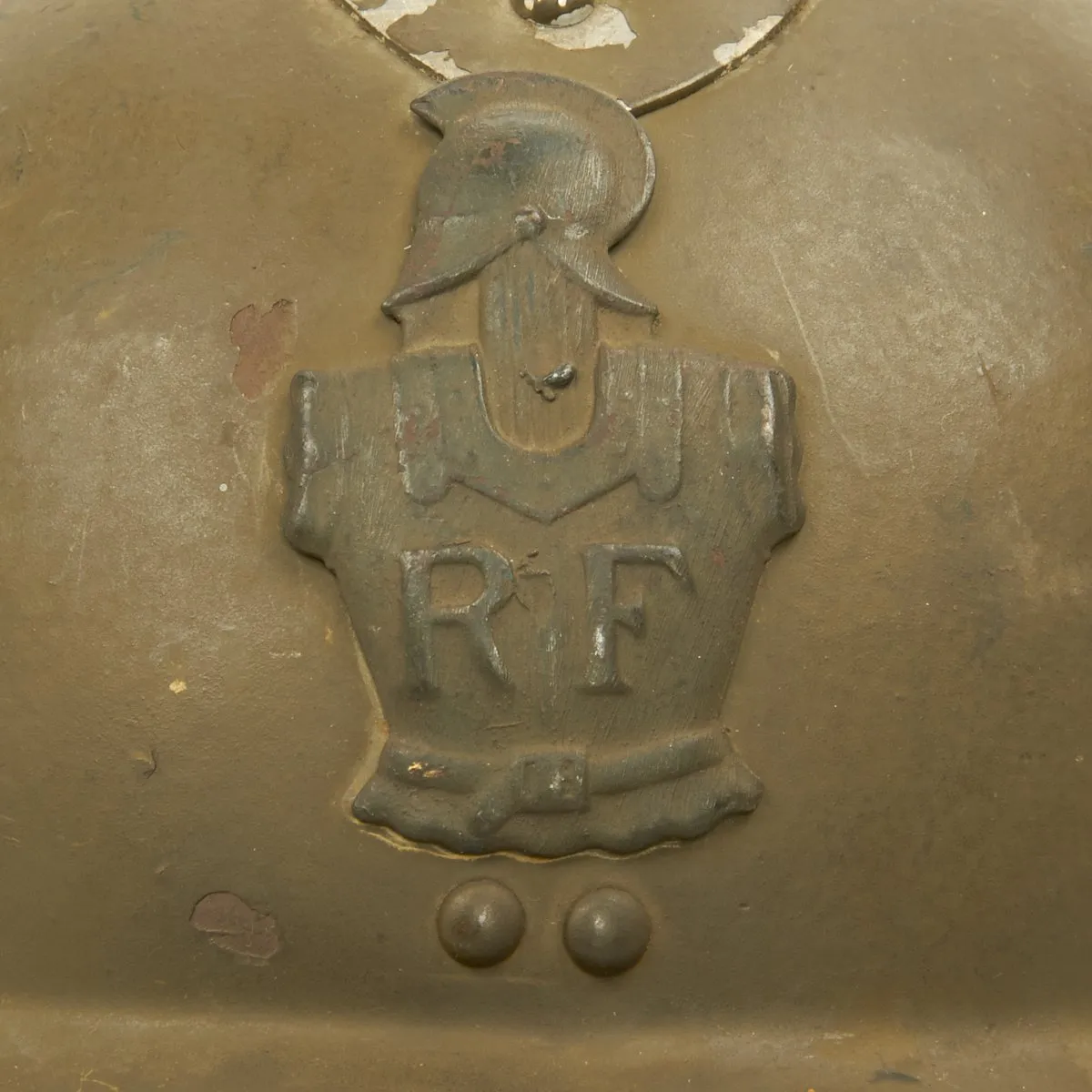 Original WWII French M1926 Adrian Engineer Helmet - Olive Green
