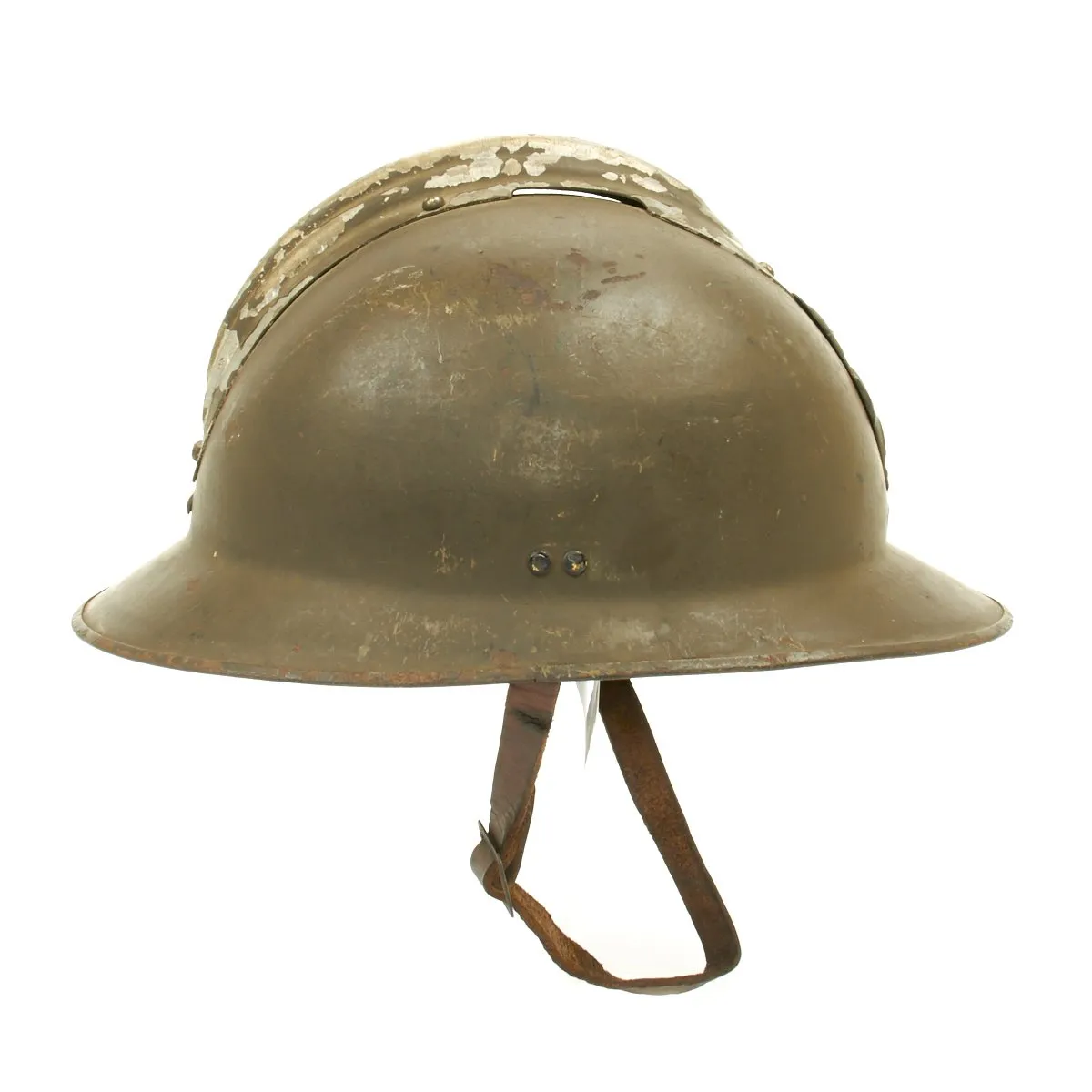 Original WWII French M1926 Adrian Engineer Helmet - Olive Green