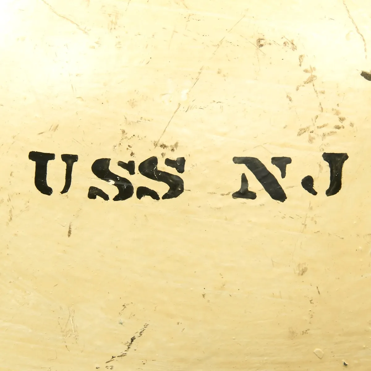 Original WWII USN USS New Jersey Corpsman Schlueter Front Seam M1 Helmet with Firestone Liner