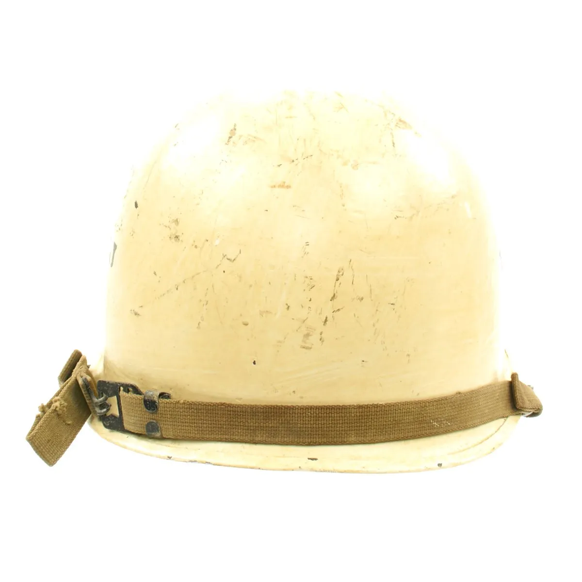 Original WWII USN USS New Jersey Corpsman Schlueter Front Seam M1 Helmet with Firestone Liner