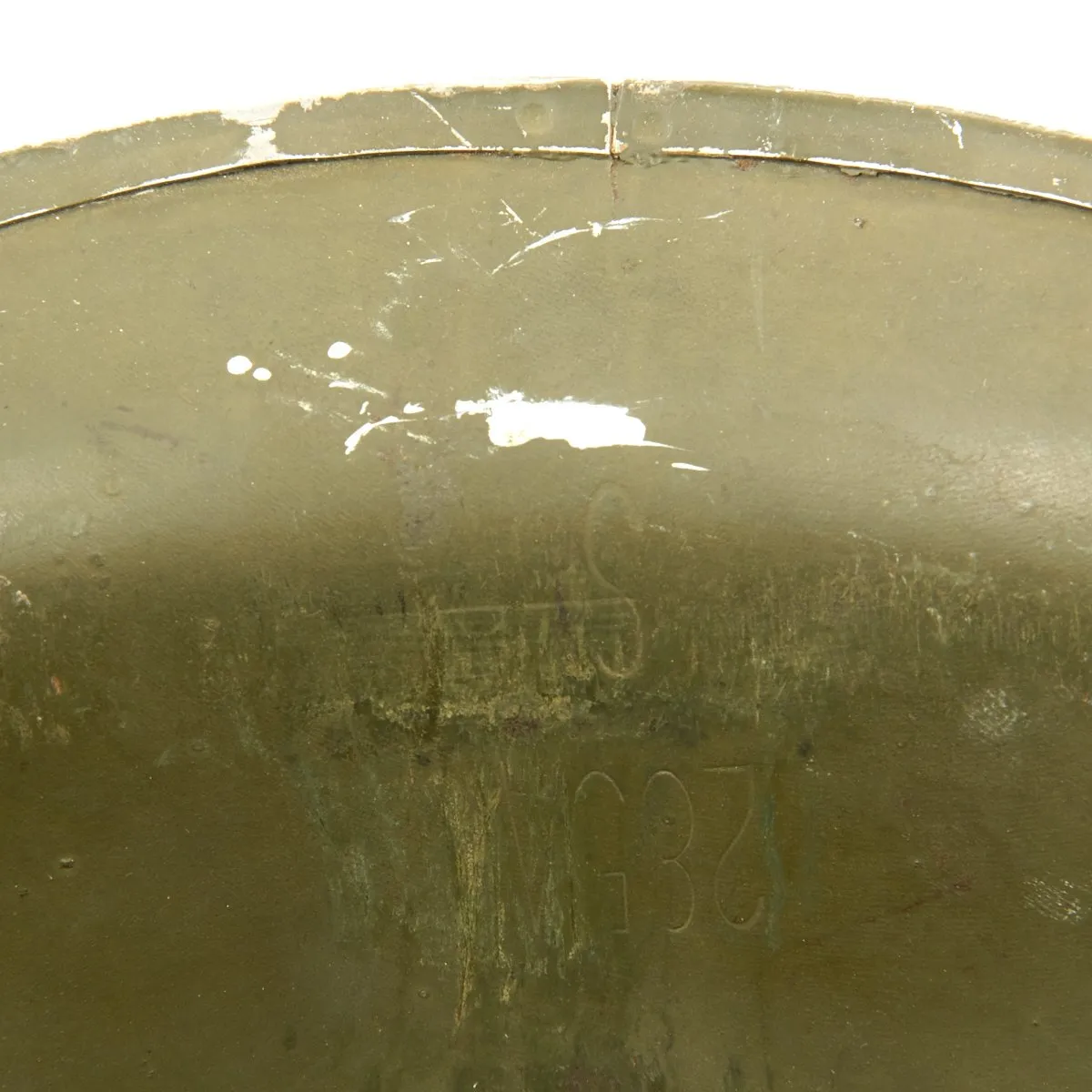 Original WWII USN USS New Jersey Corpsman Schlueter Front Seam M1 Helmet with Firestone Liner